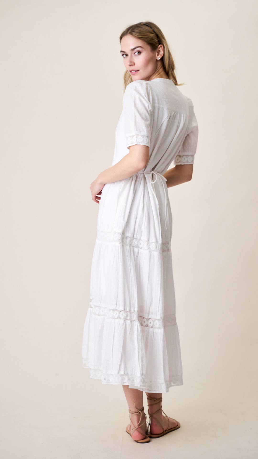 Eve Dress - White Dobby