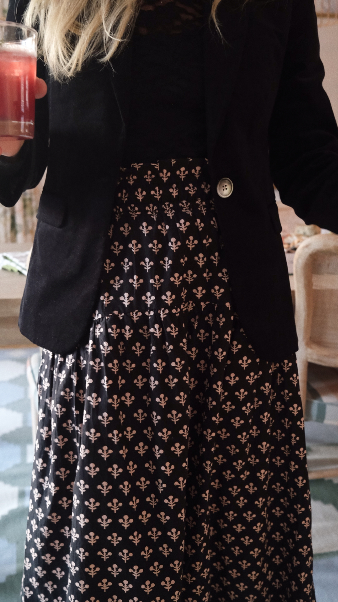 Louisa Skirt - Black Marea Flower