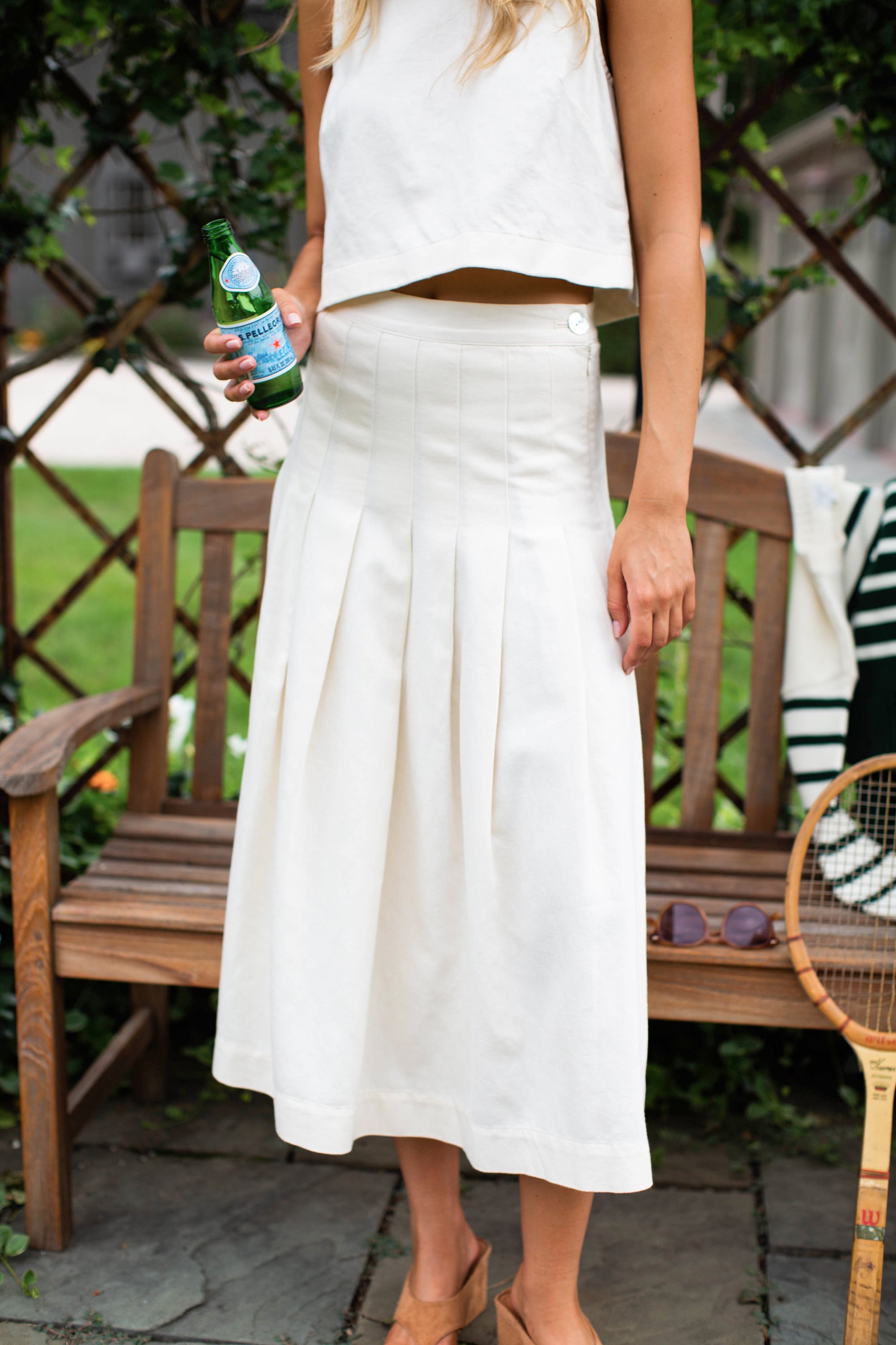 Bridget Cotton-Linen Skirt - Ivory