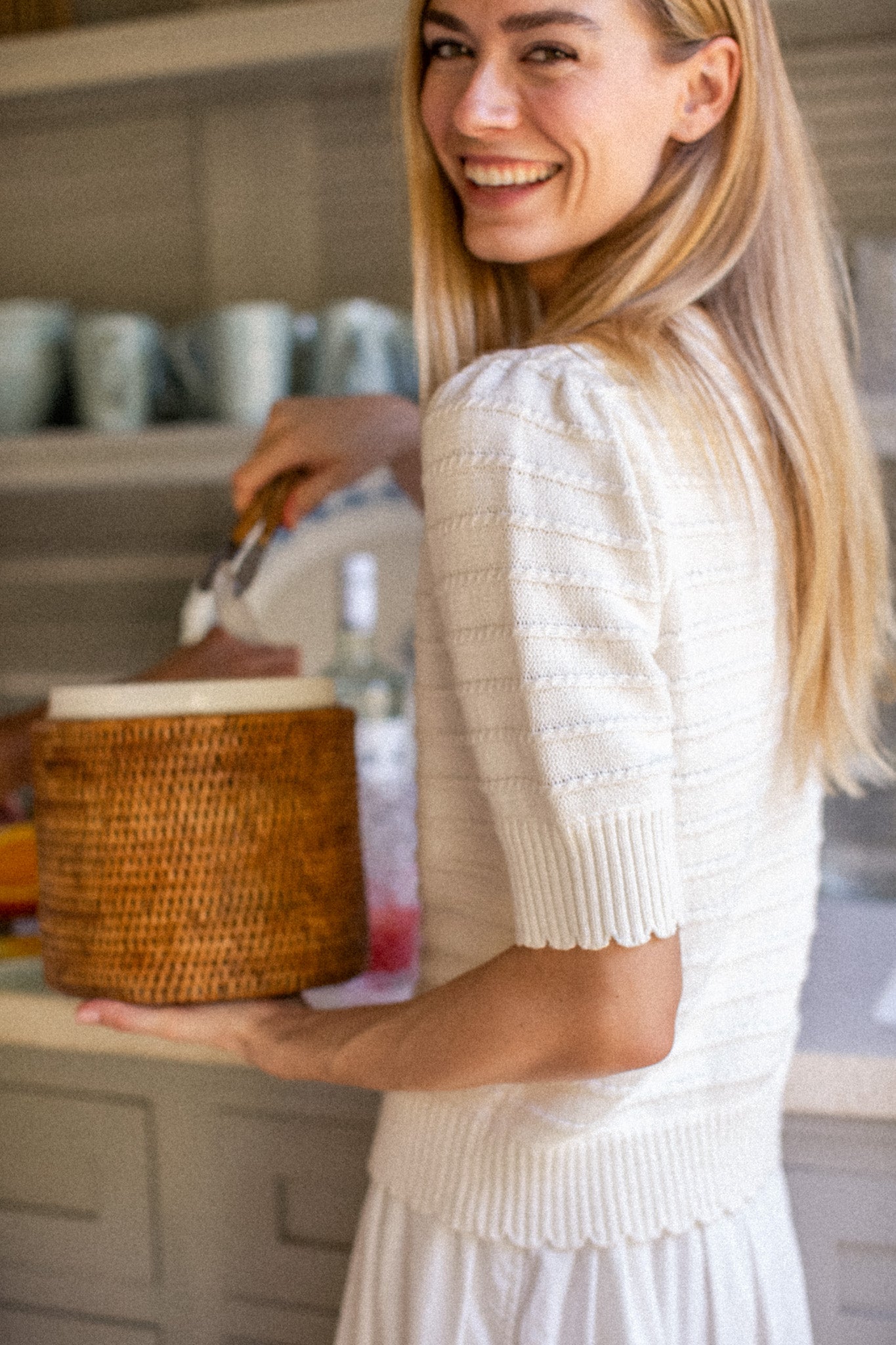 Short Sleeve Evelyne Cardigan - Ivory