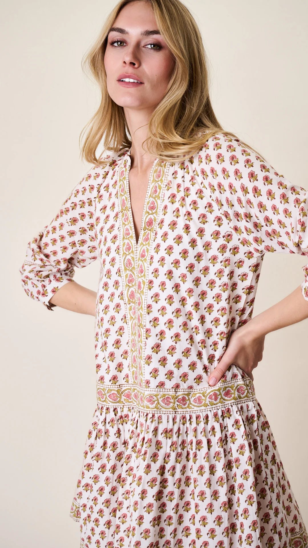 Jeanine Dress - Faded Rose Daisy