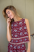 PRE-ORDER Josie Silk Top - Burgundy Lotus Print
