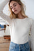 Pointelle Long Sleeve Crewneck - Ivory