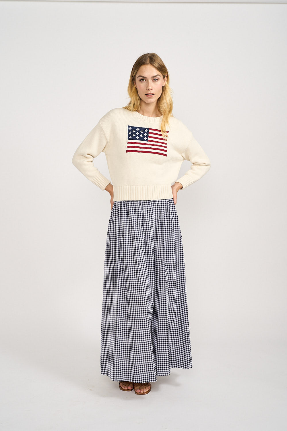 Charlotte Skirt - Navy Gingham