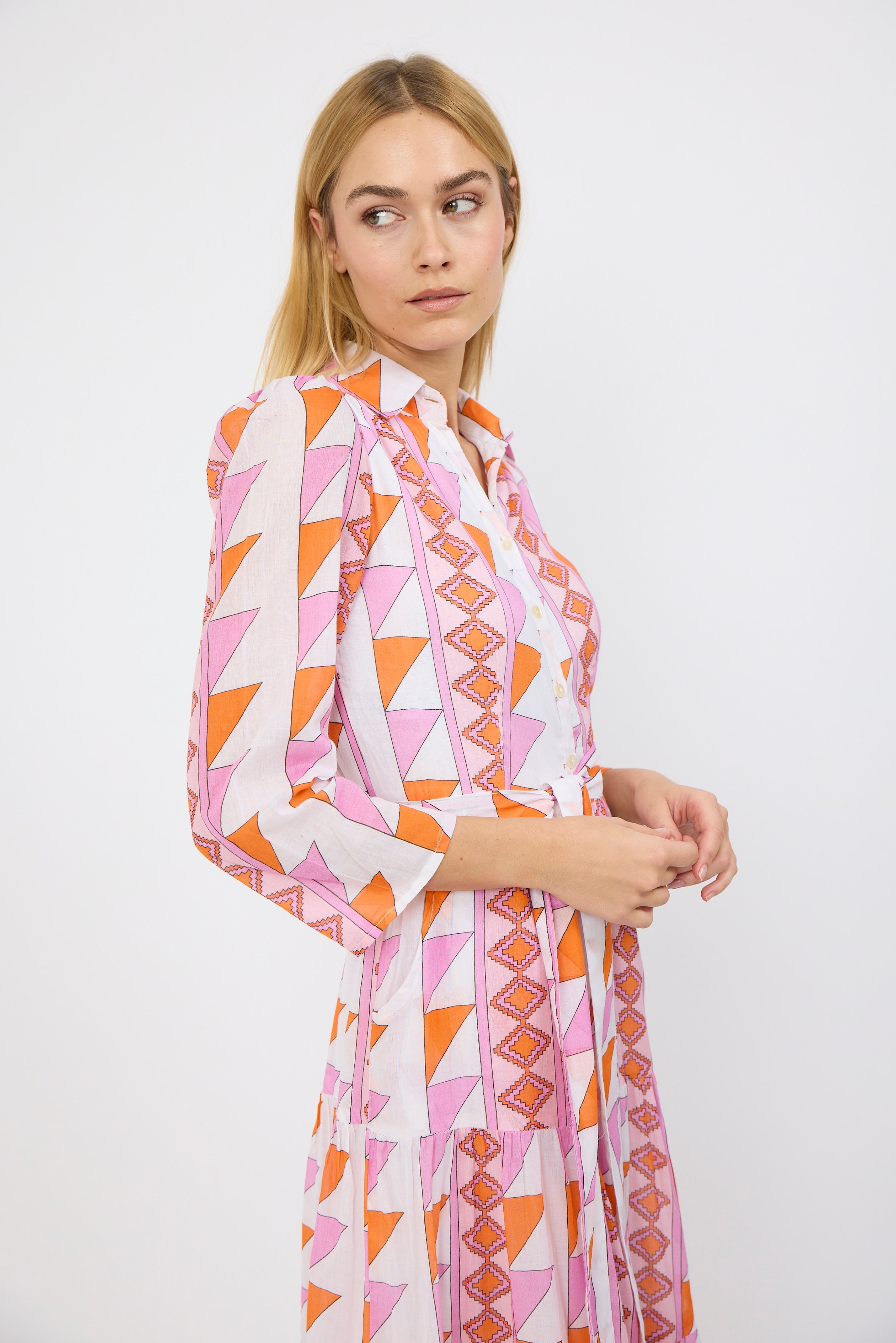 Flounce Shirt Dress - Neon Geo – Marea by Liz Joy