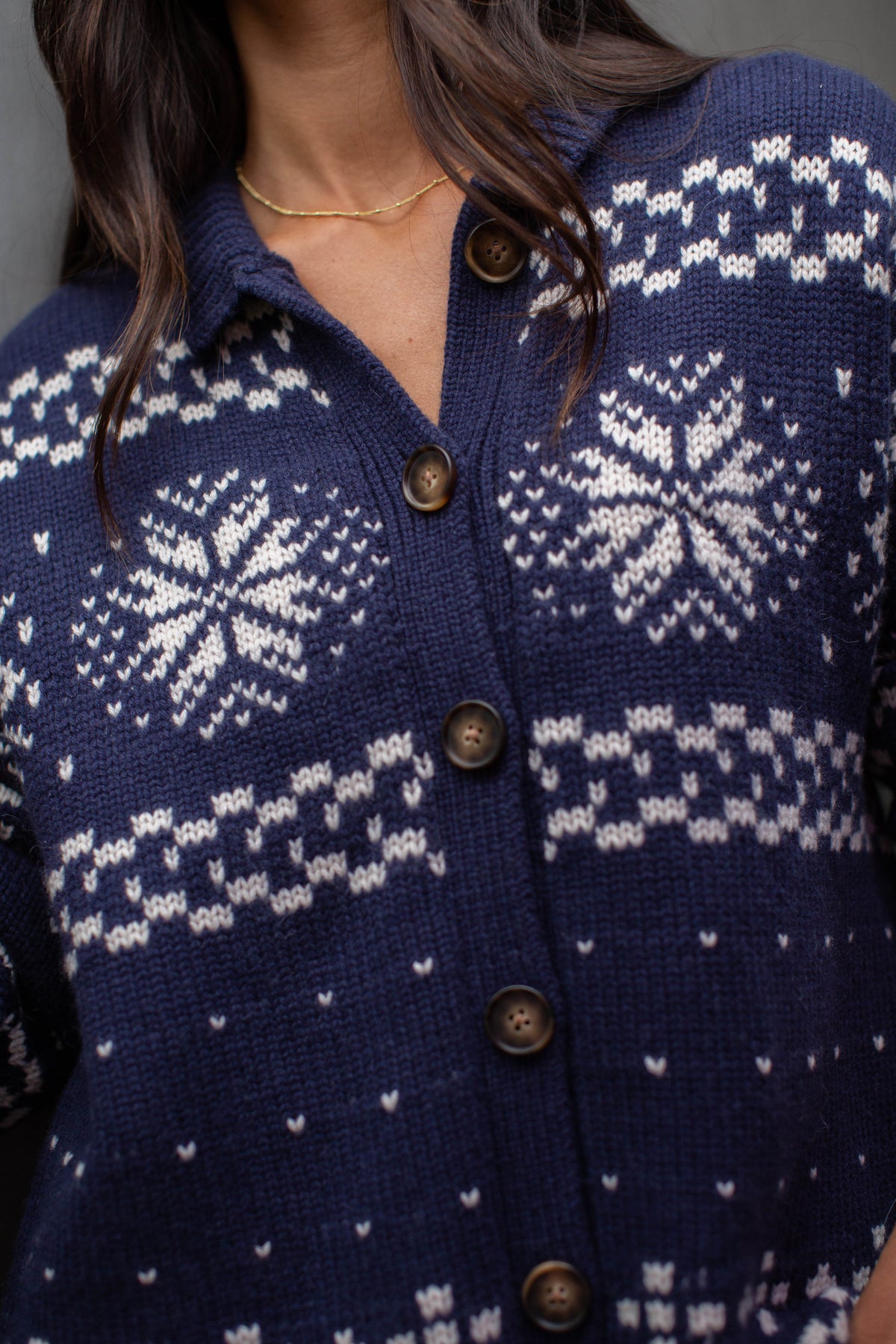 Elin Sweater - Navy/Ivory