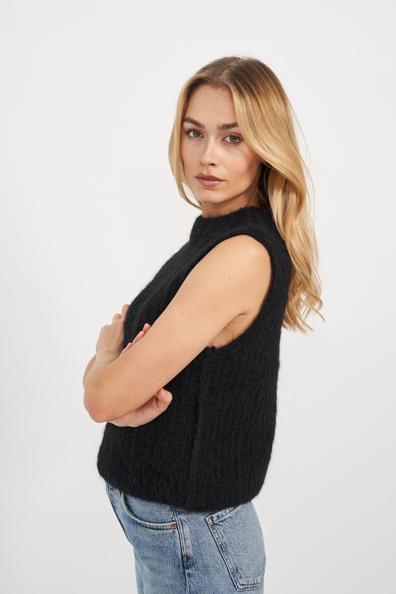 Emilia Sweater Vest - Black