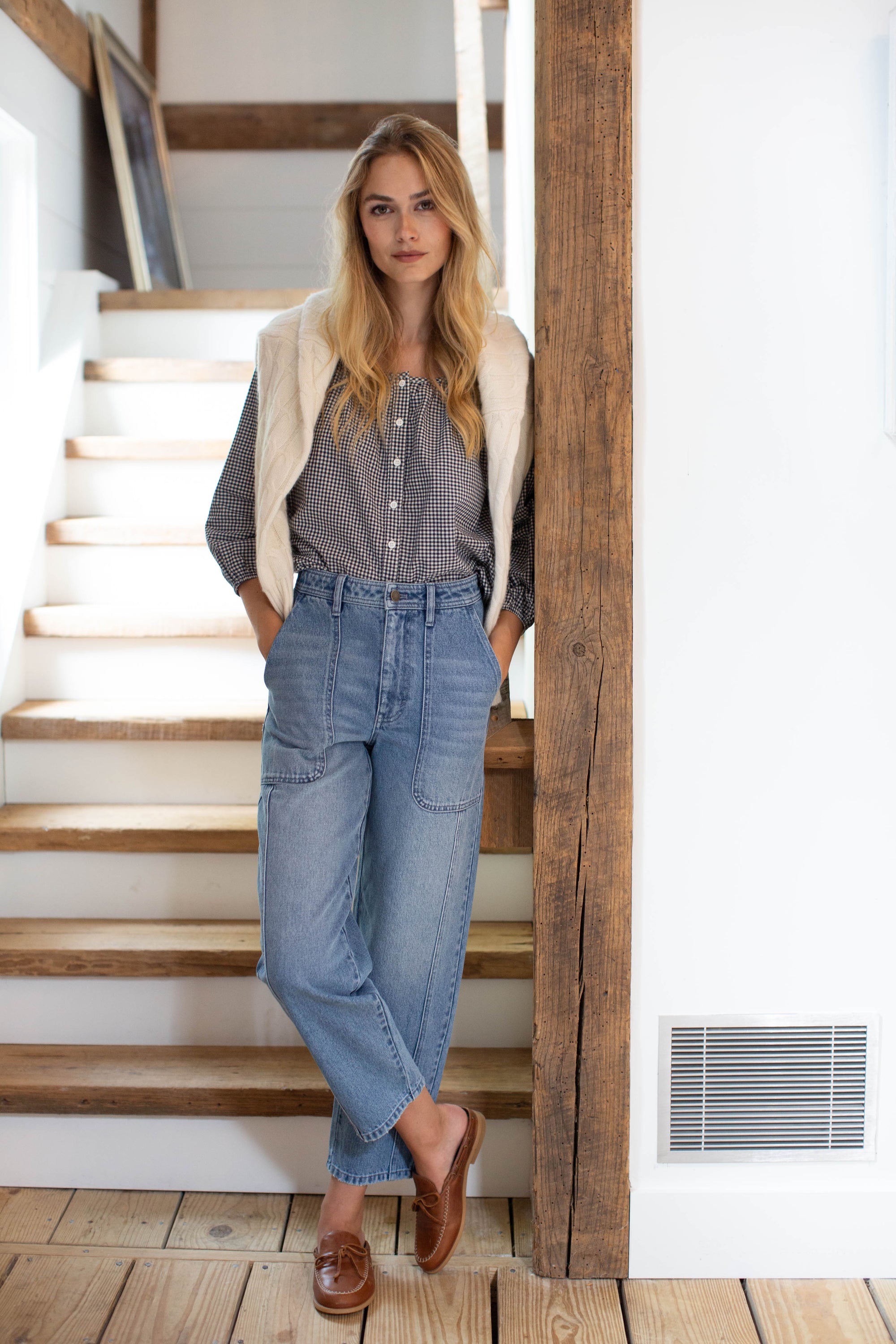 Sophie Top - Navy Mini Gingham