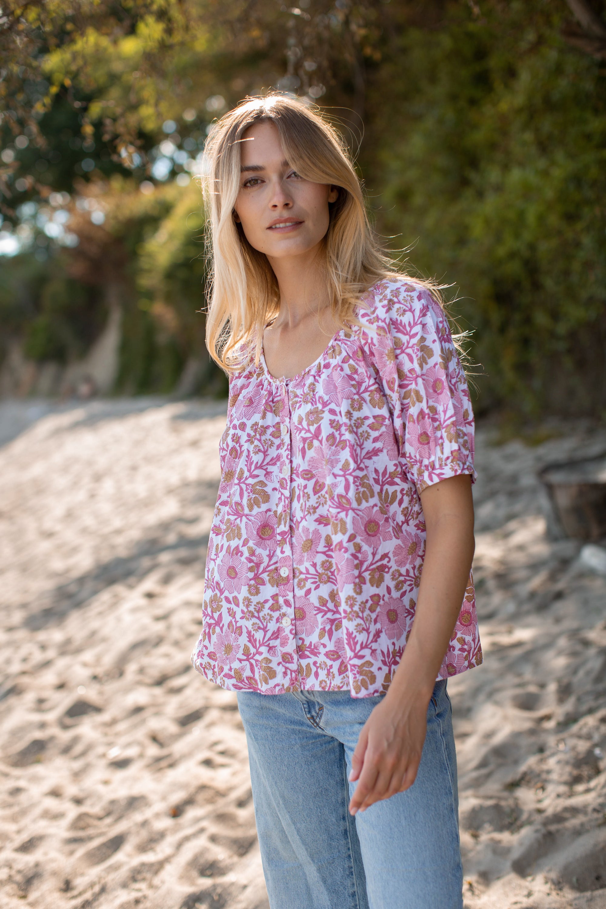 Everly Top - Shell Orsay Floral