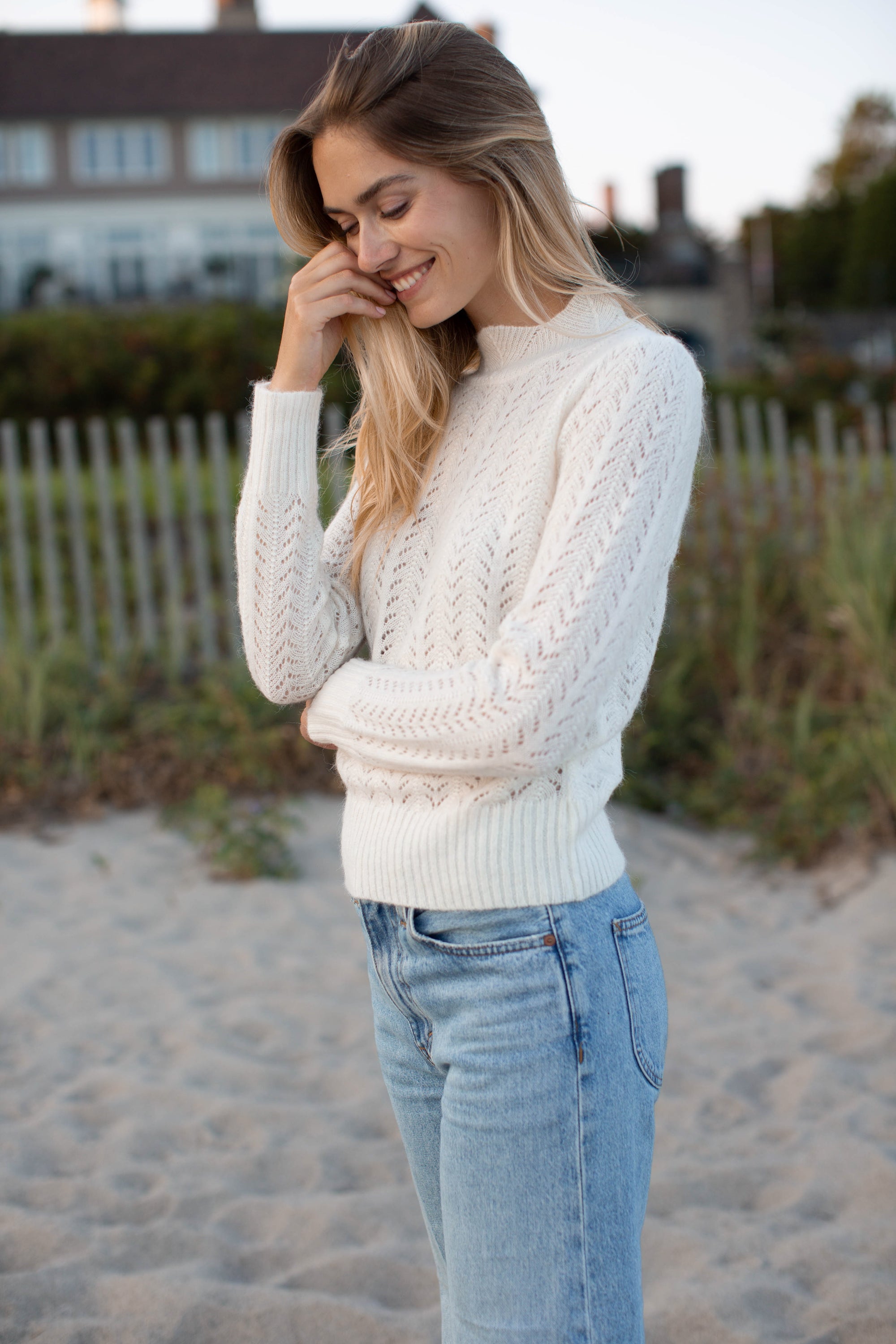 Pointelle Sweater- Ivory