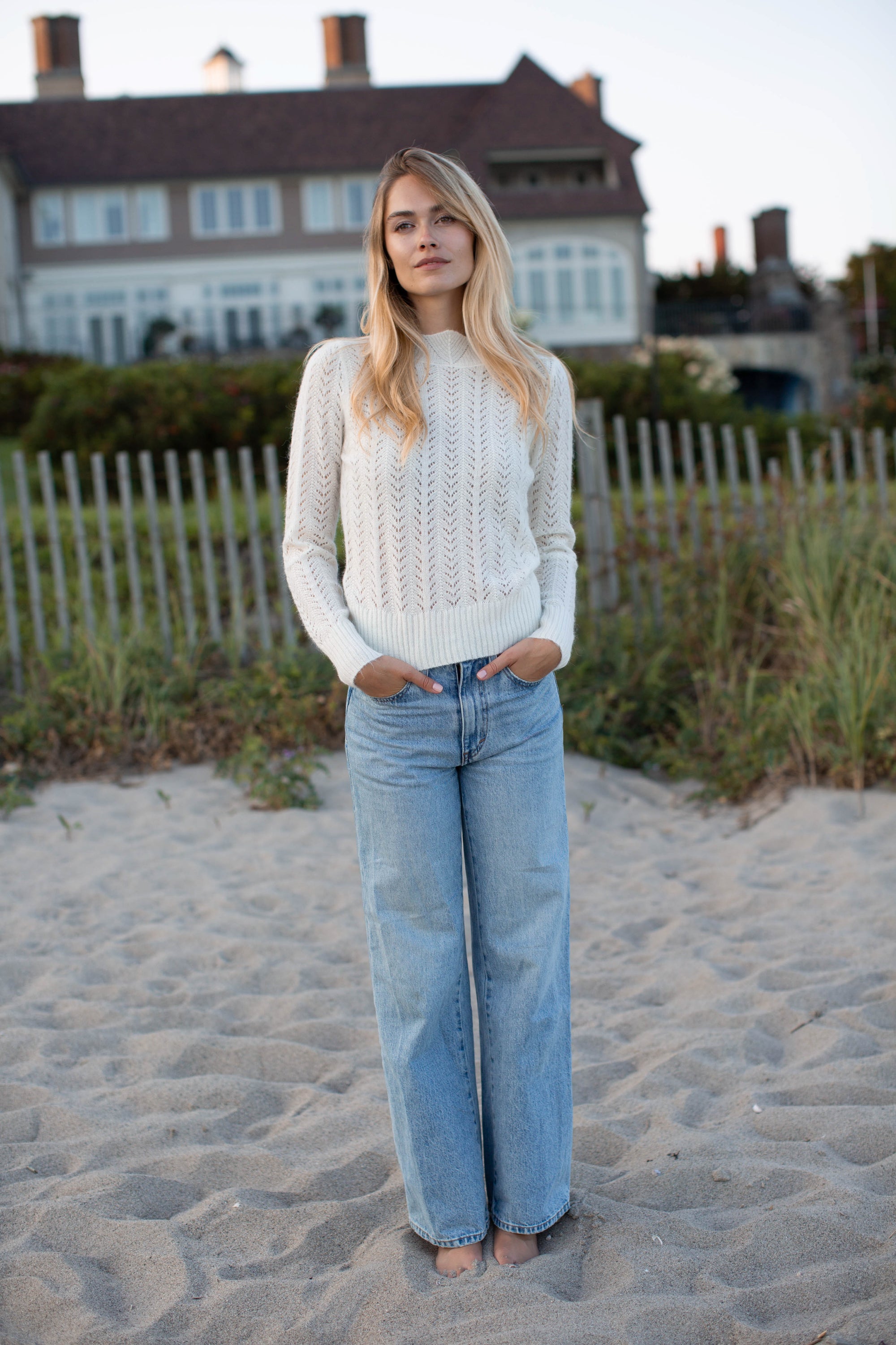 Pointelle Sweater- Ivory