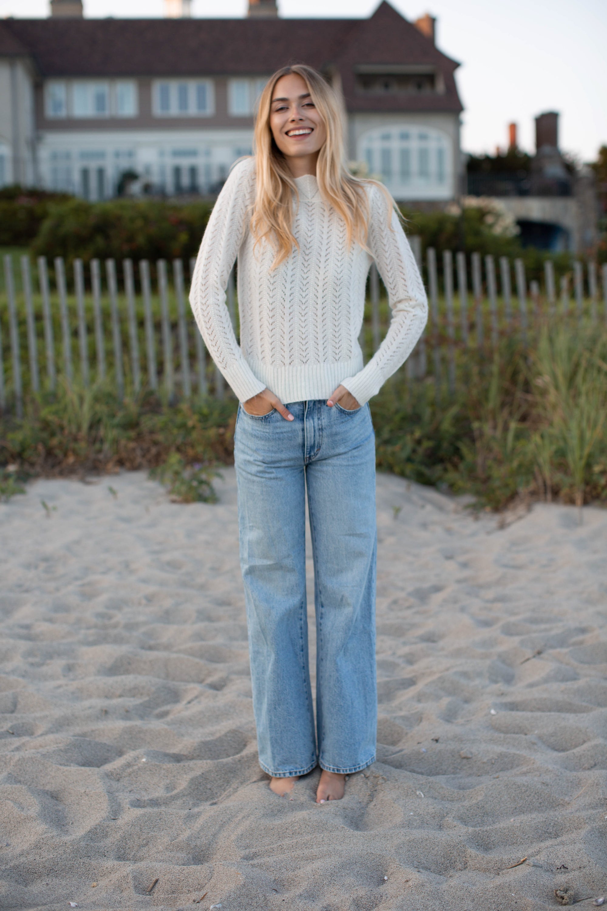 Pointelle Sweater- Ivory