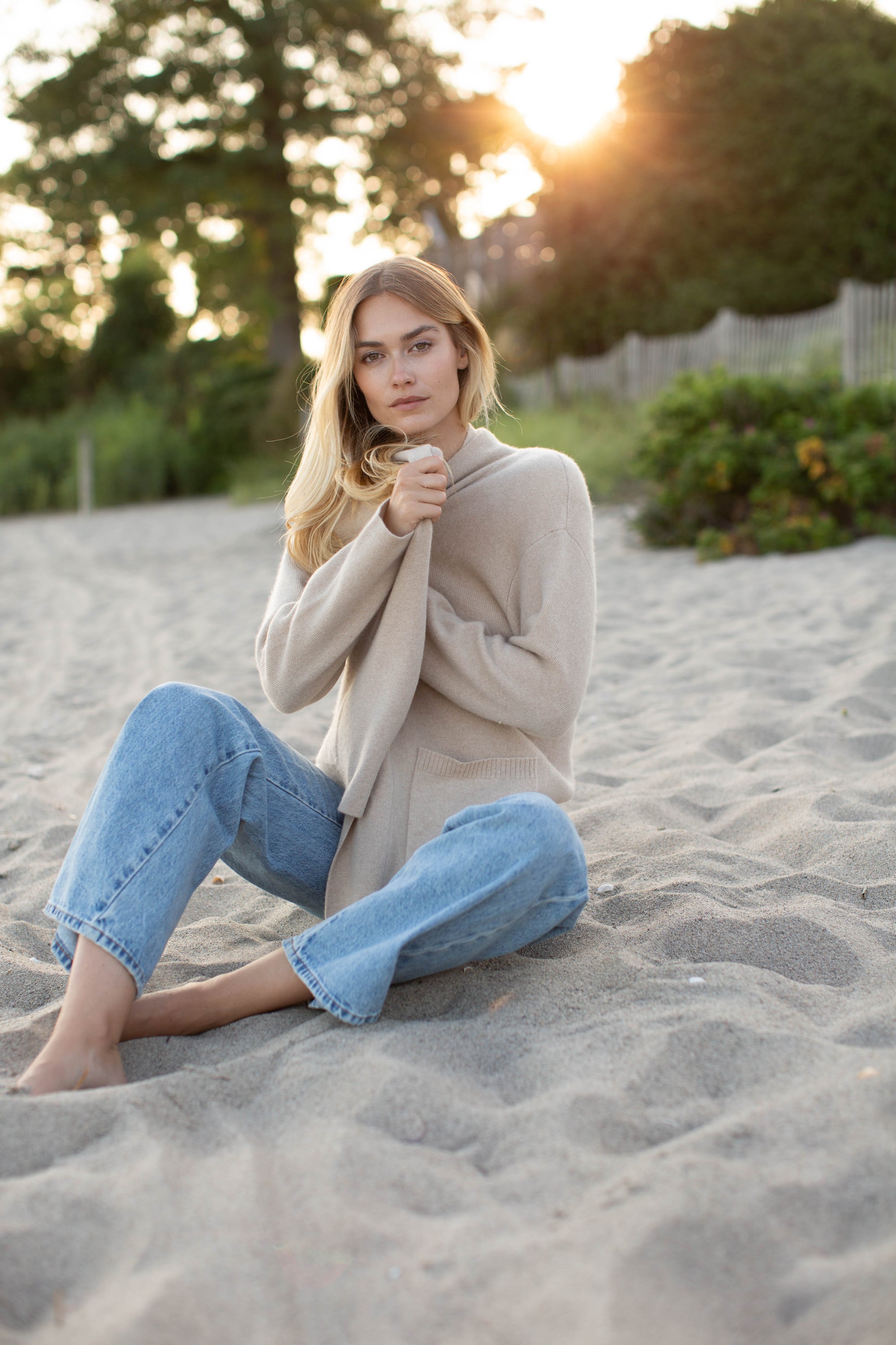 Eliza Cashmere Wrap - Oatmeal