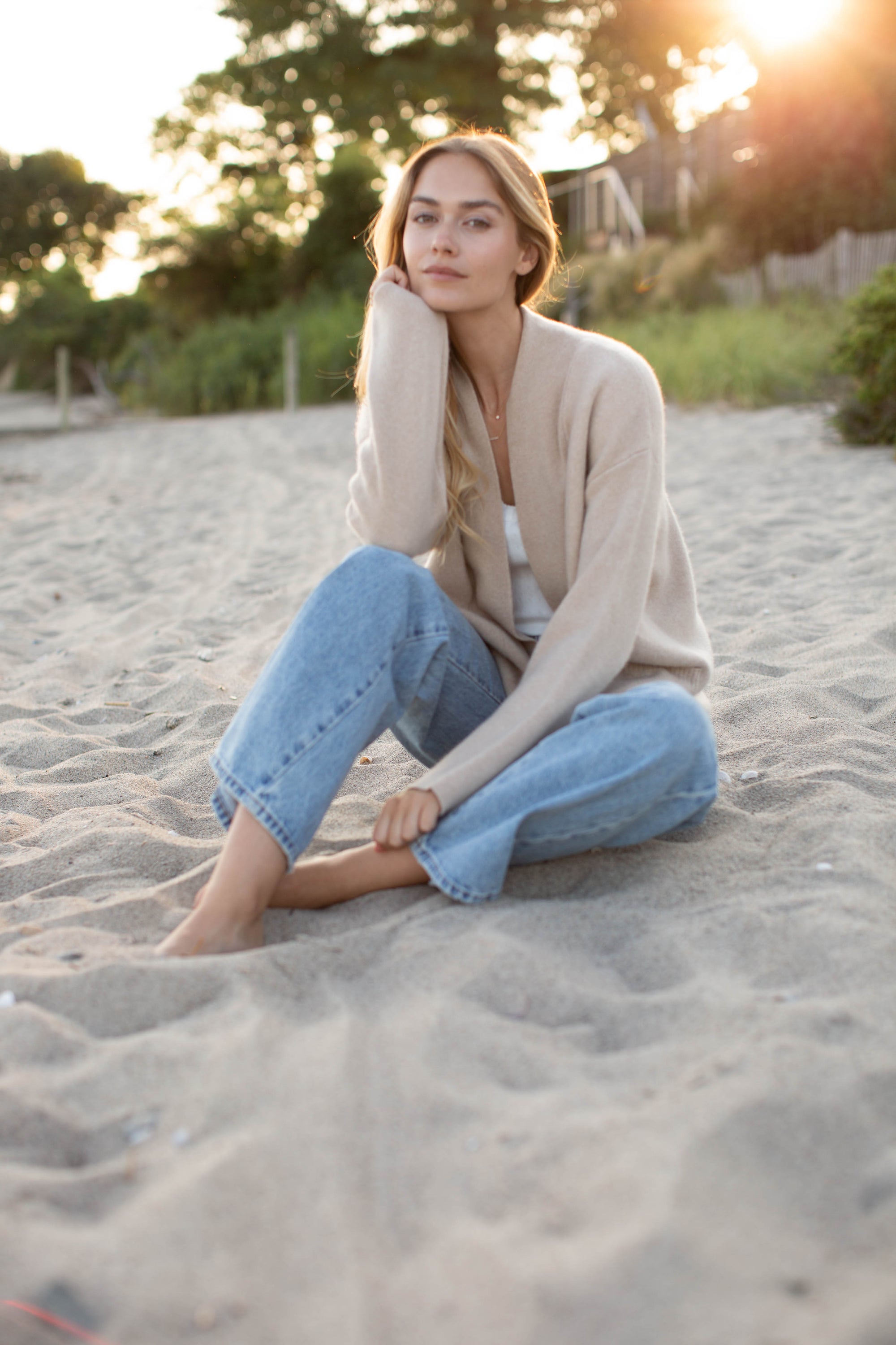 Eliza Cashmere Wrap - Oatmeal