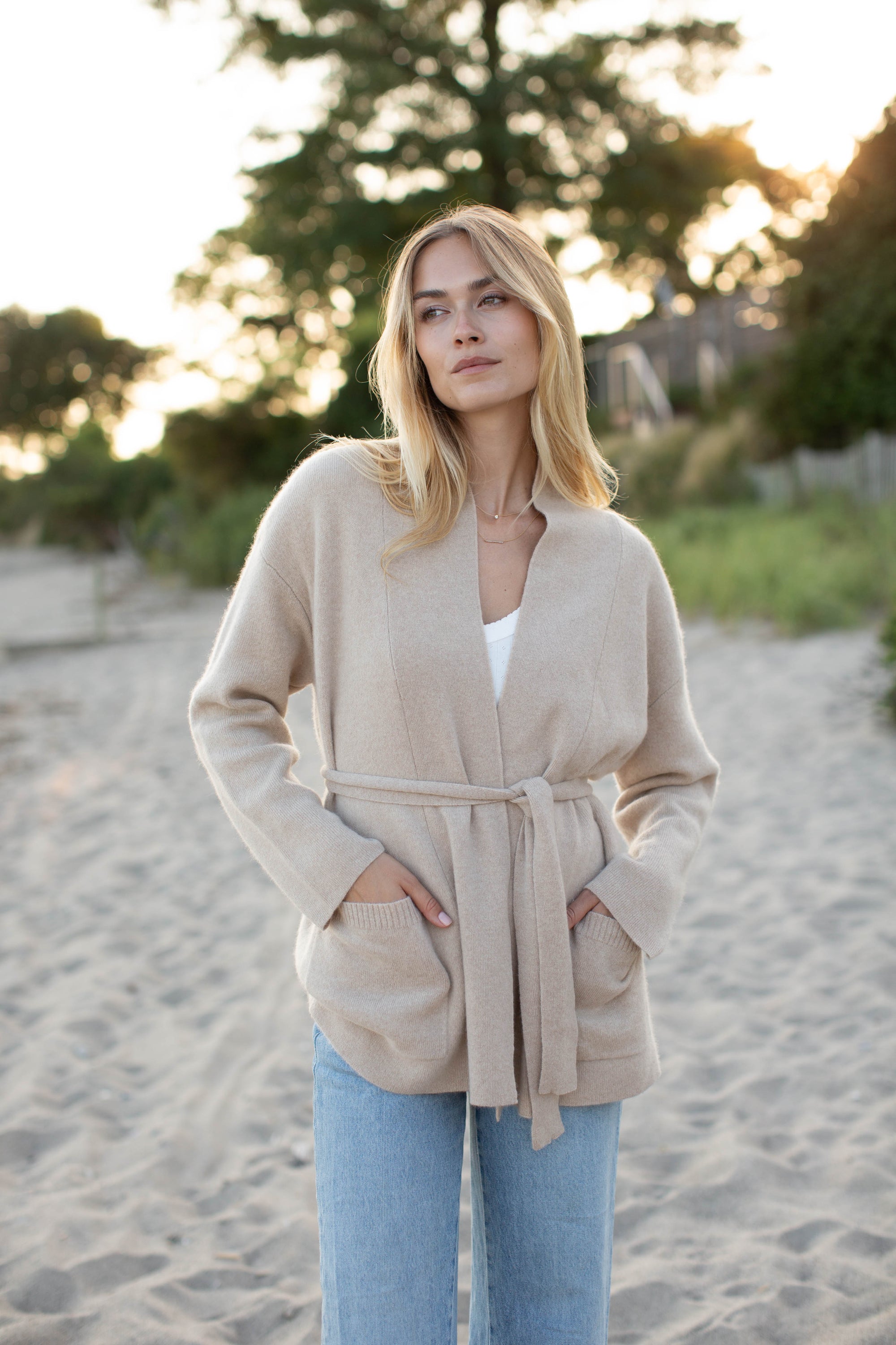 Eliza Cashmere Wrap - Oatmeal