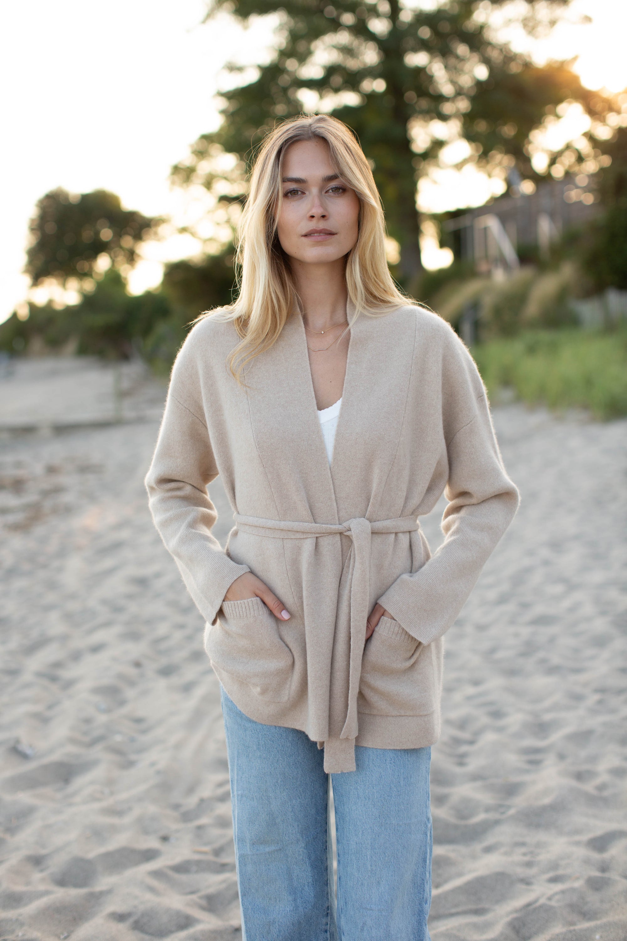 Eliza Cashmere Wrap - Oatmeal