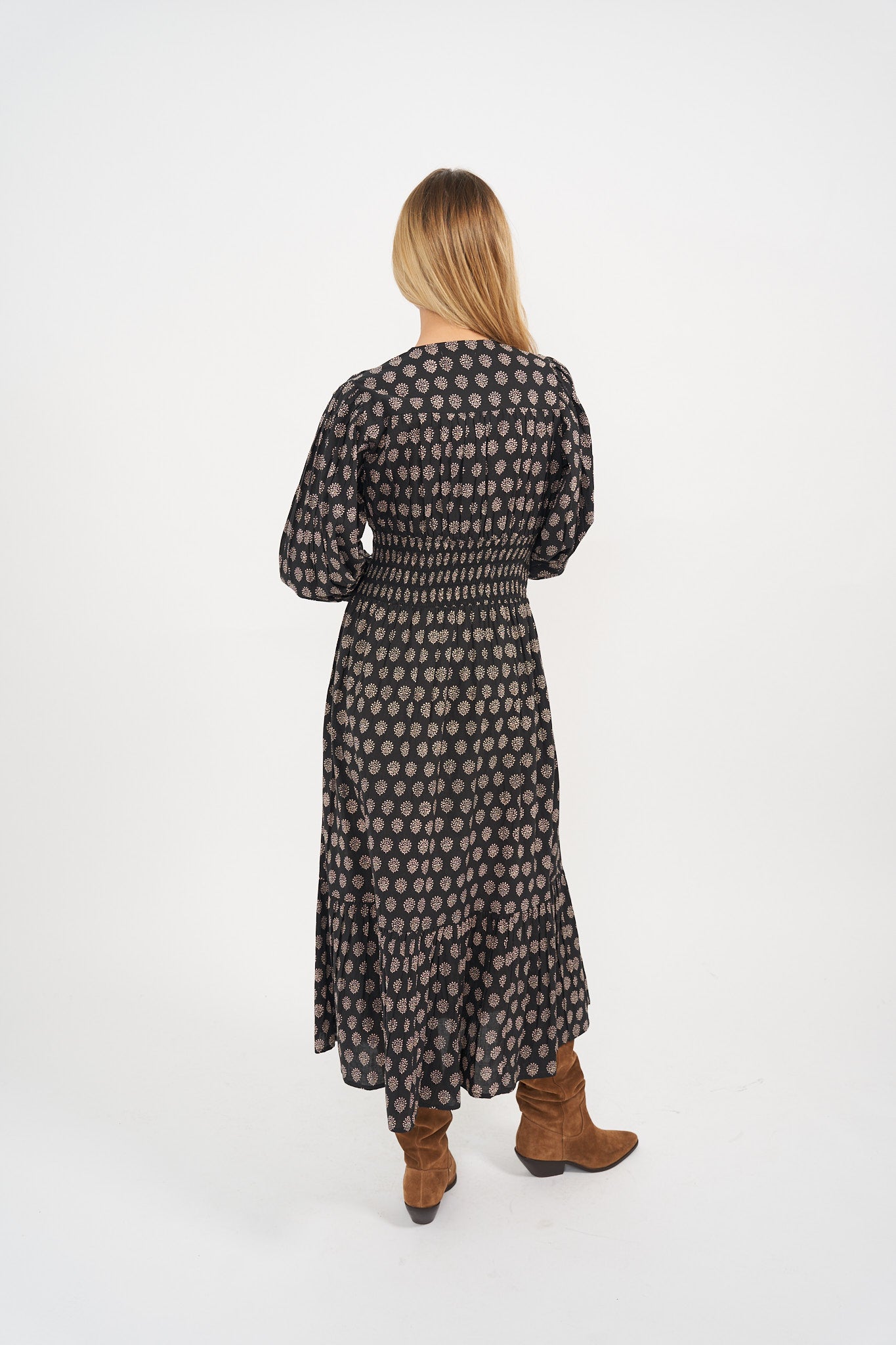 Francesca Dress - Black Mini Meadow