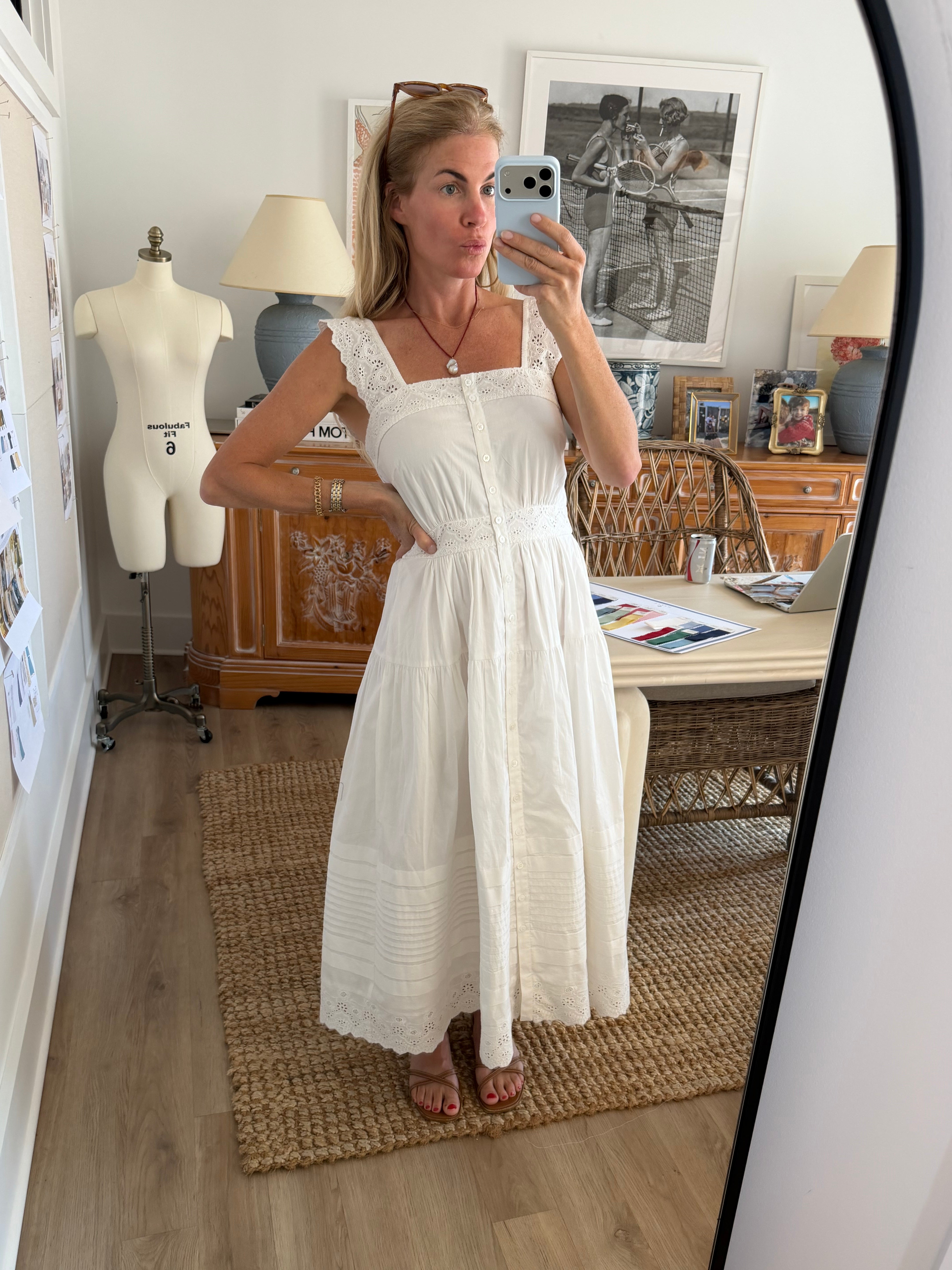 Frida Dress - Shell Schiffli – Marea by Liz Joy