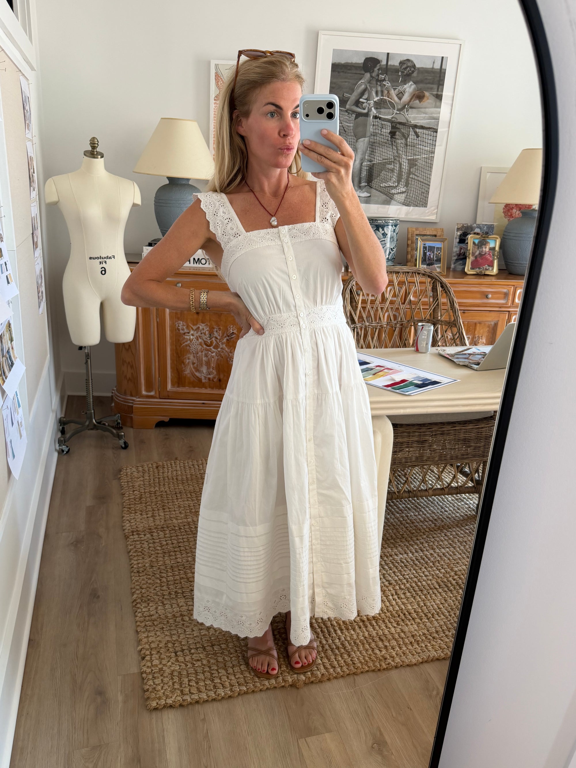 Frida Dress - Shell Schiffli