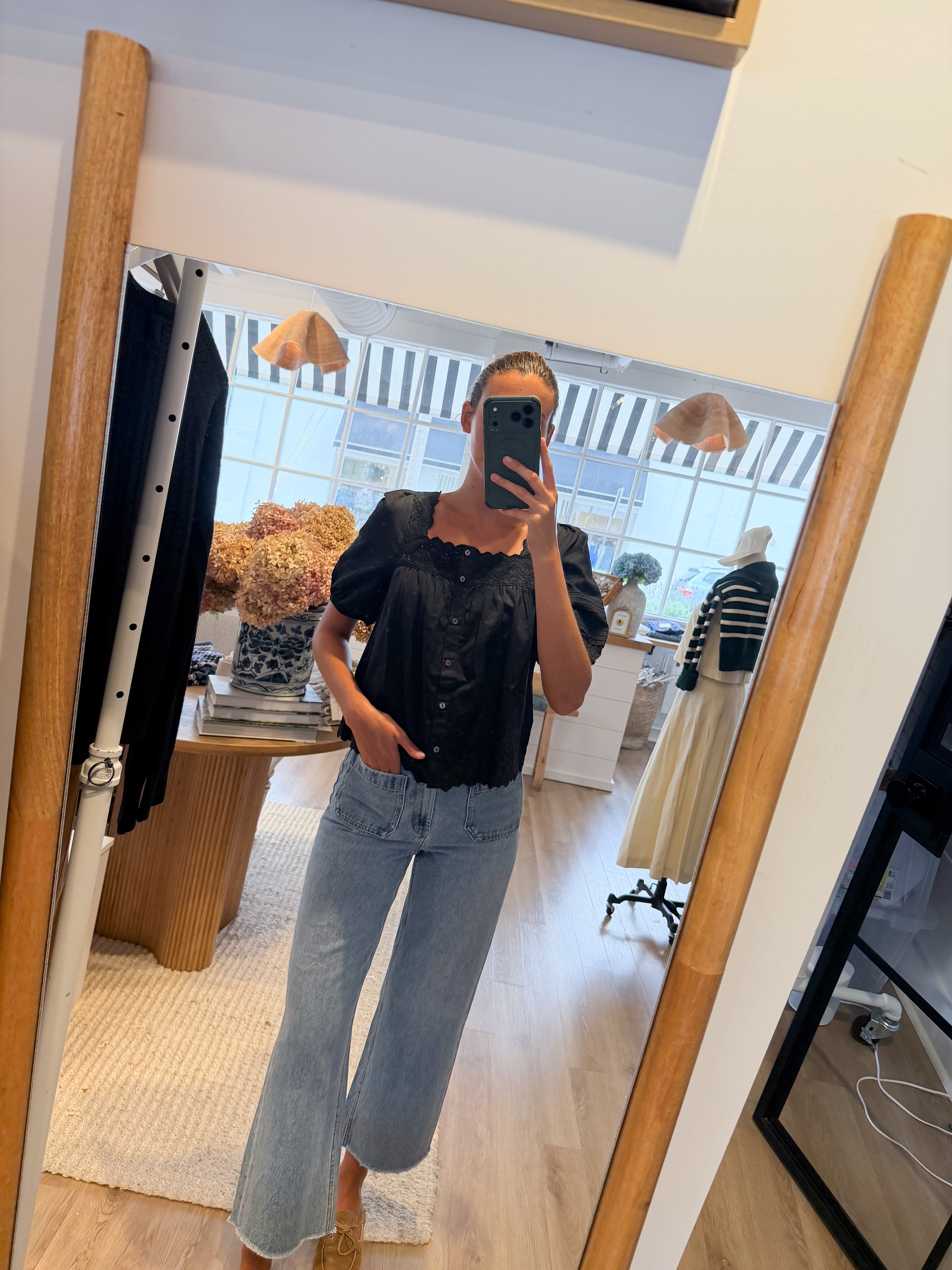 Liza Schiffli Eyelet Top - Black – Marea by Liz Joy