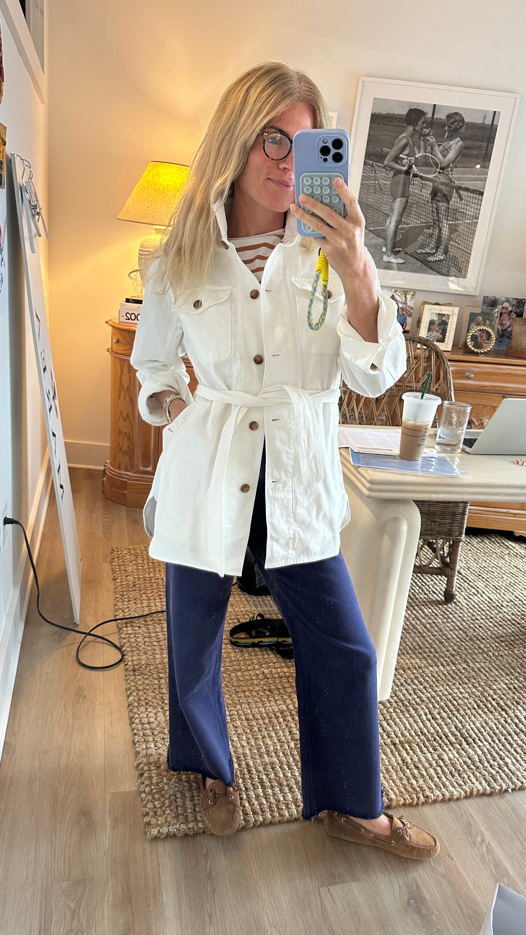 Denim Utility Jacket - Ivory - VAULT SAMPLE