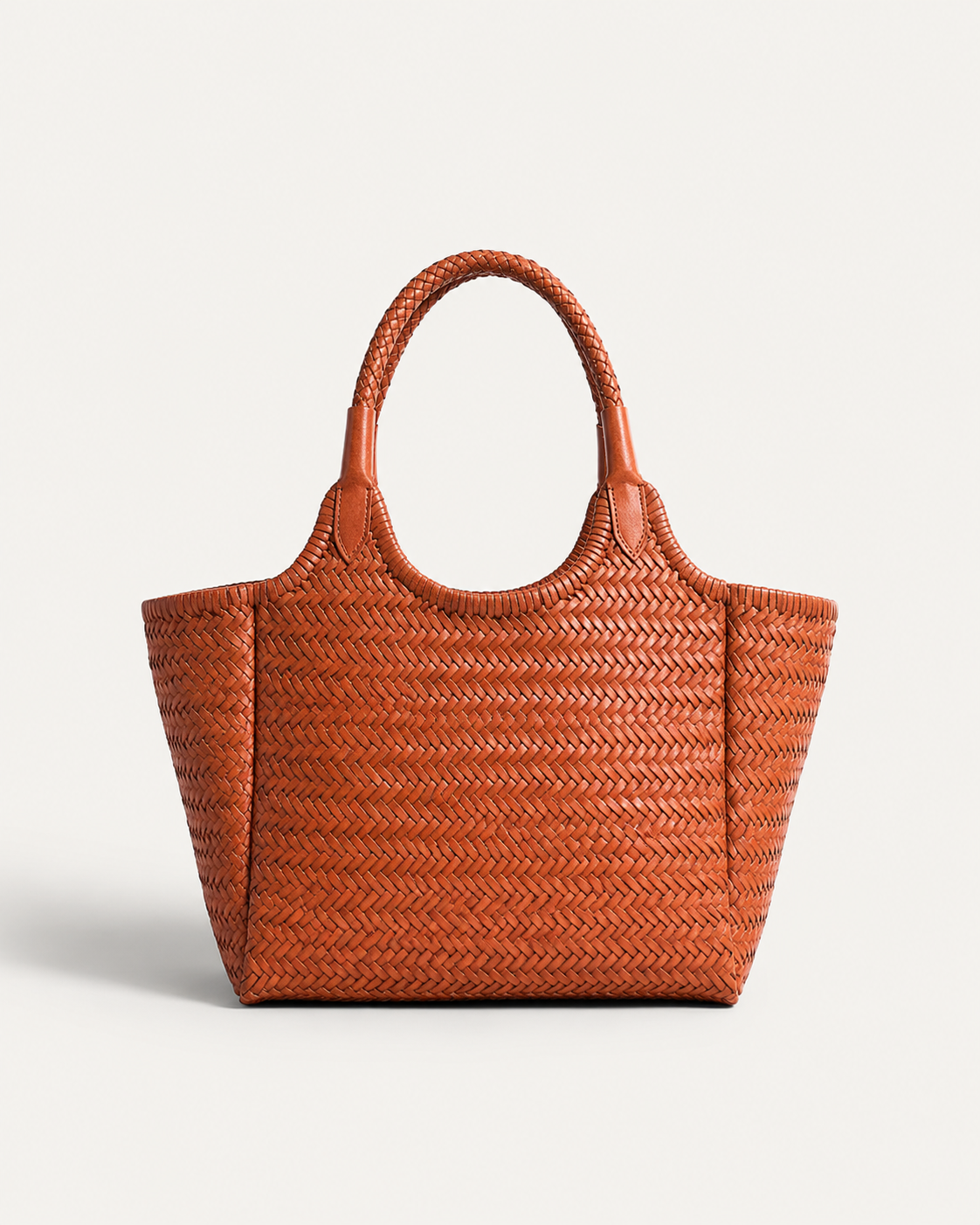 PRE-ORDER Langley Woven Leather Tote - Brown