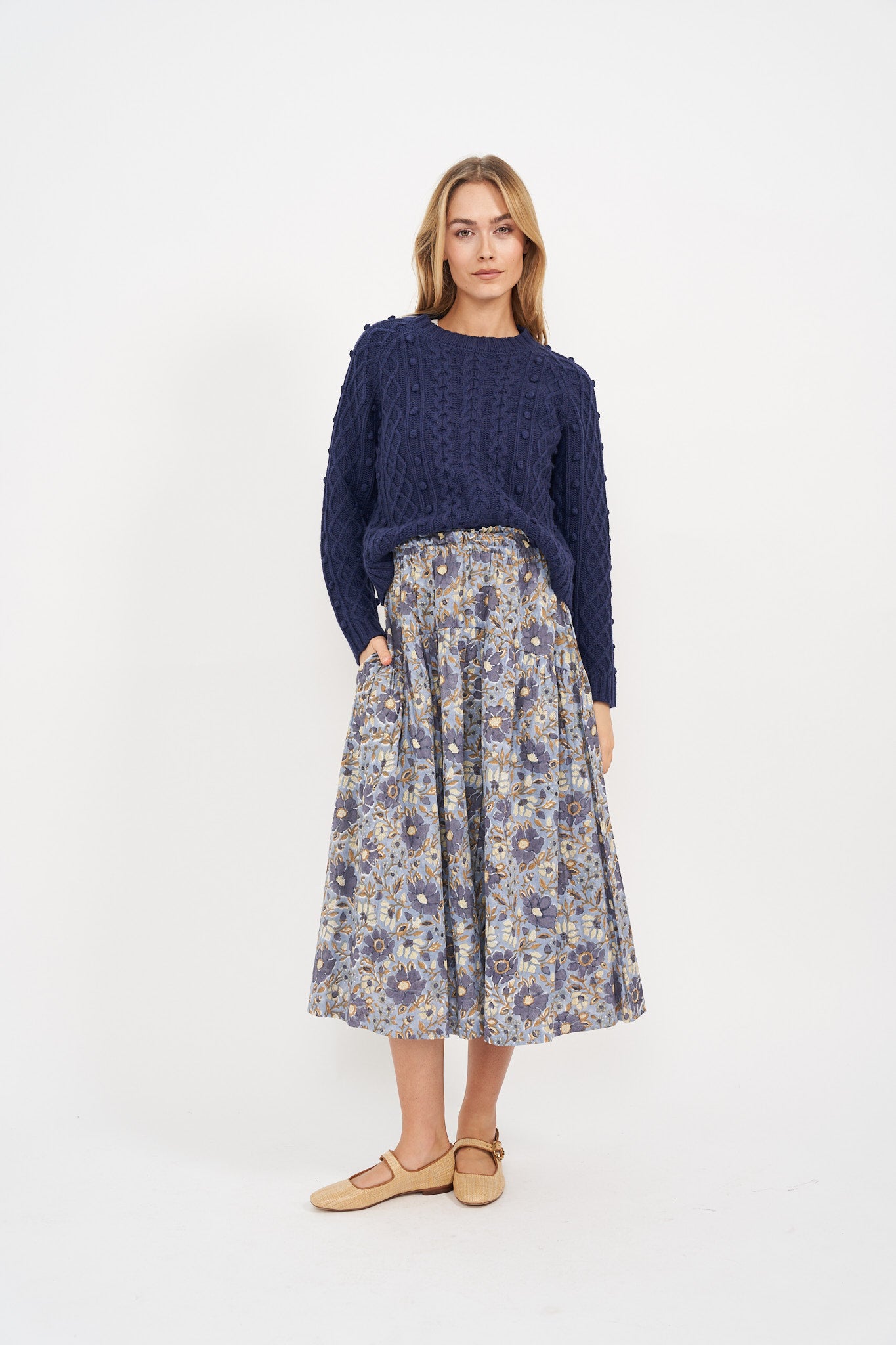 Louisa Skirt - Orsay Floral Blue Indigo