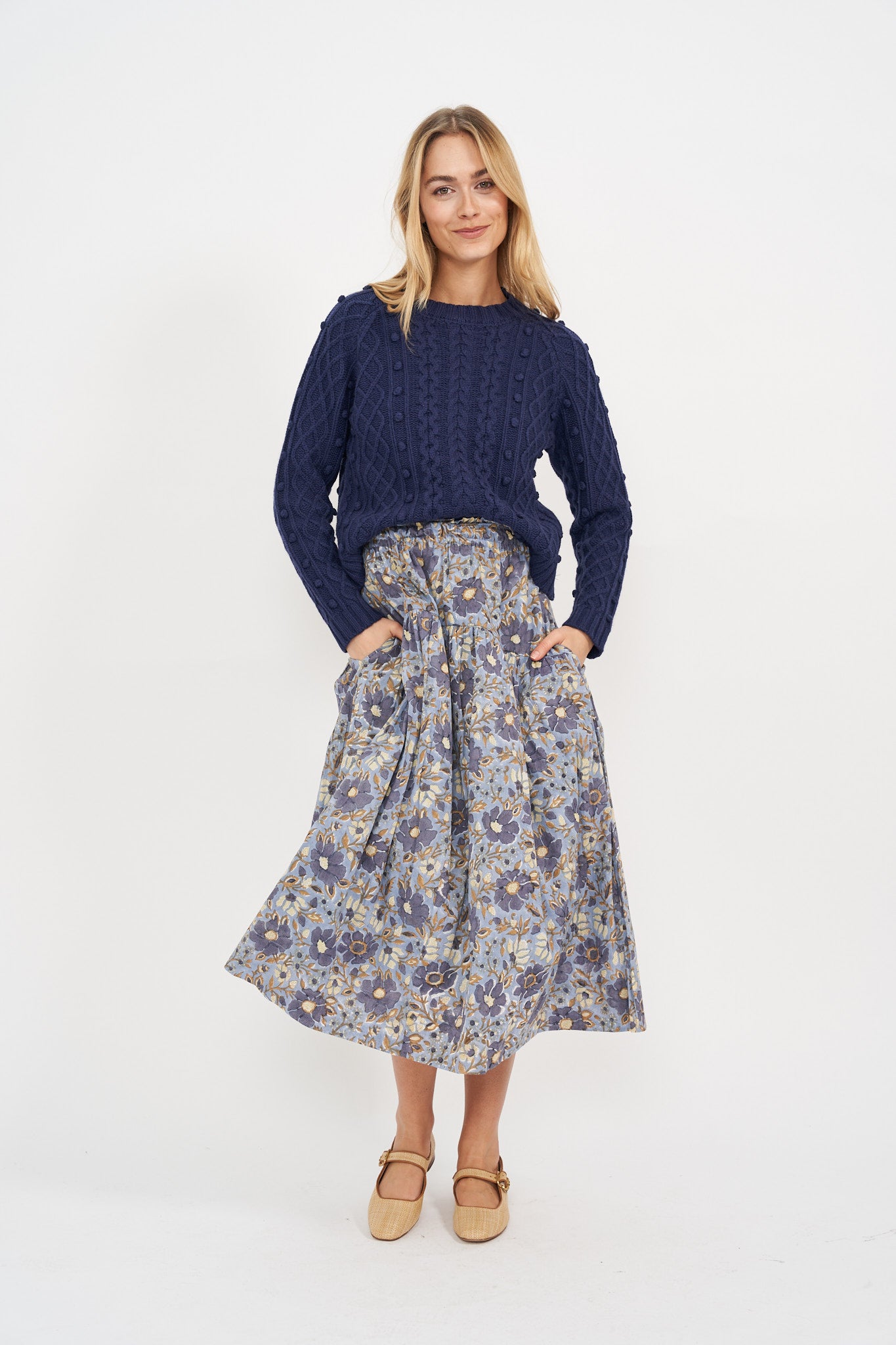 Louisa Skirt - Orsay Floral Blue Indigo