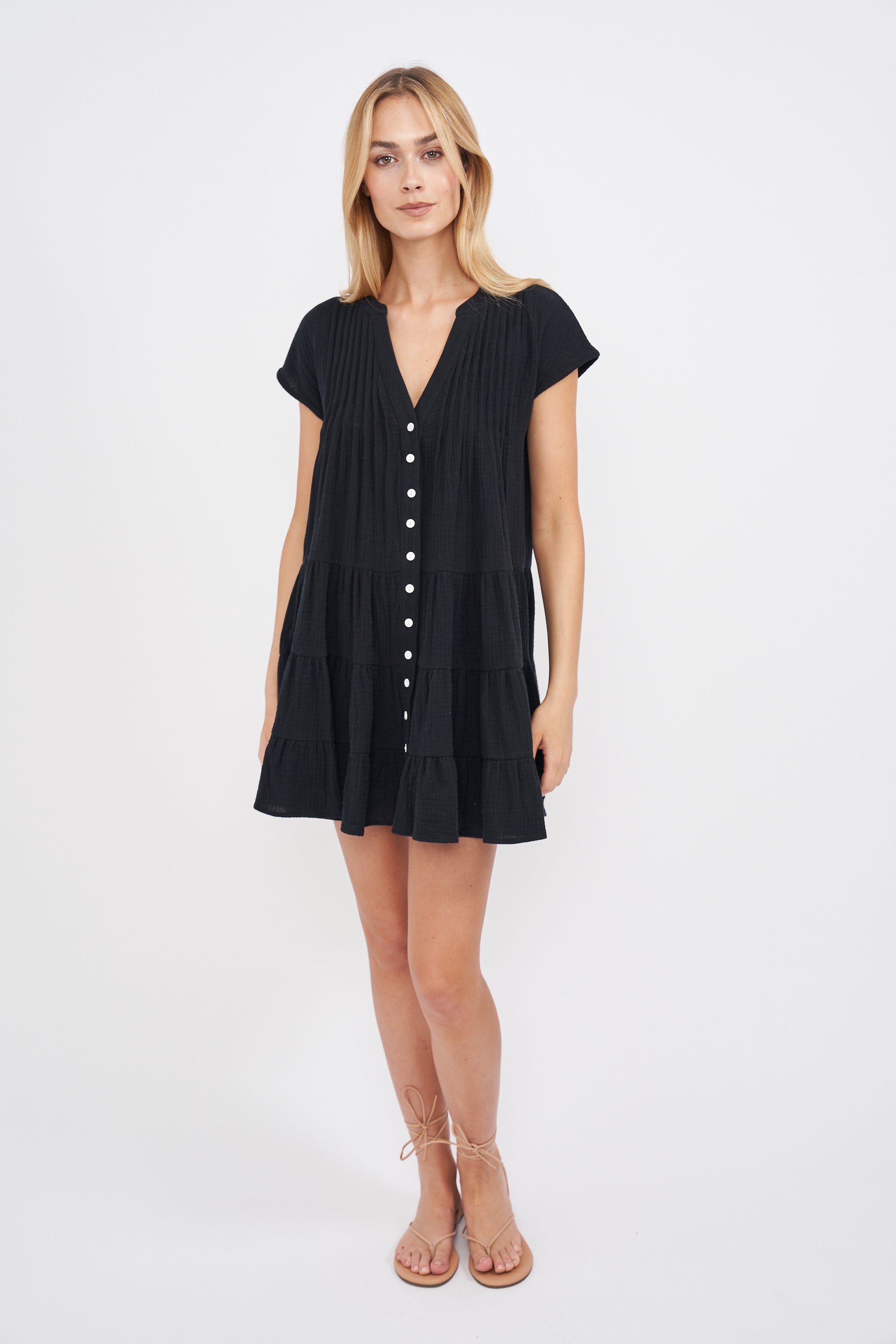 Mackenzie Gauze Coverup - Black