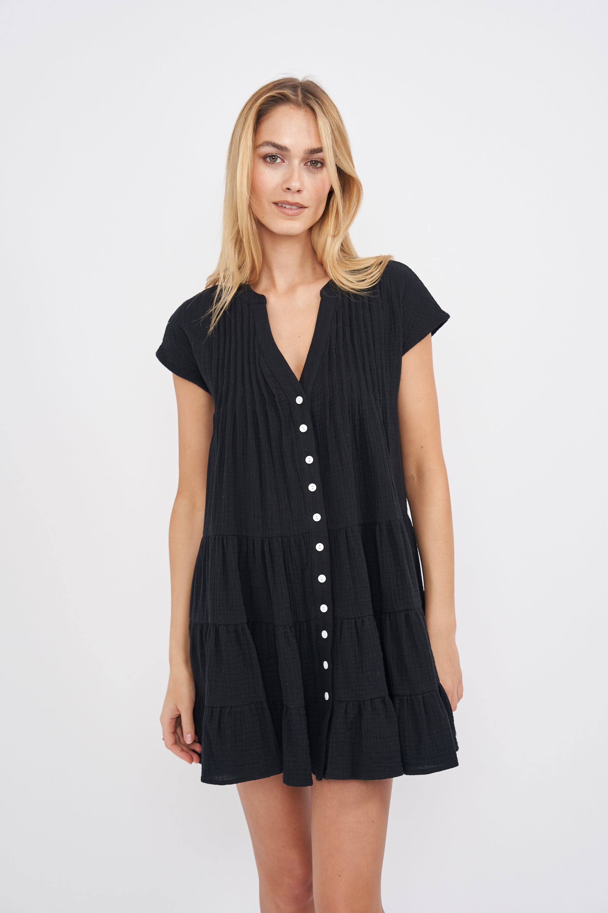 Mackenzie Gauze Coverup - Black