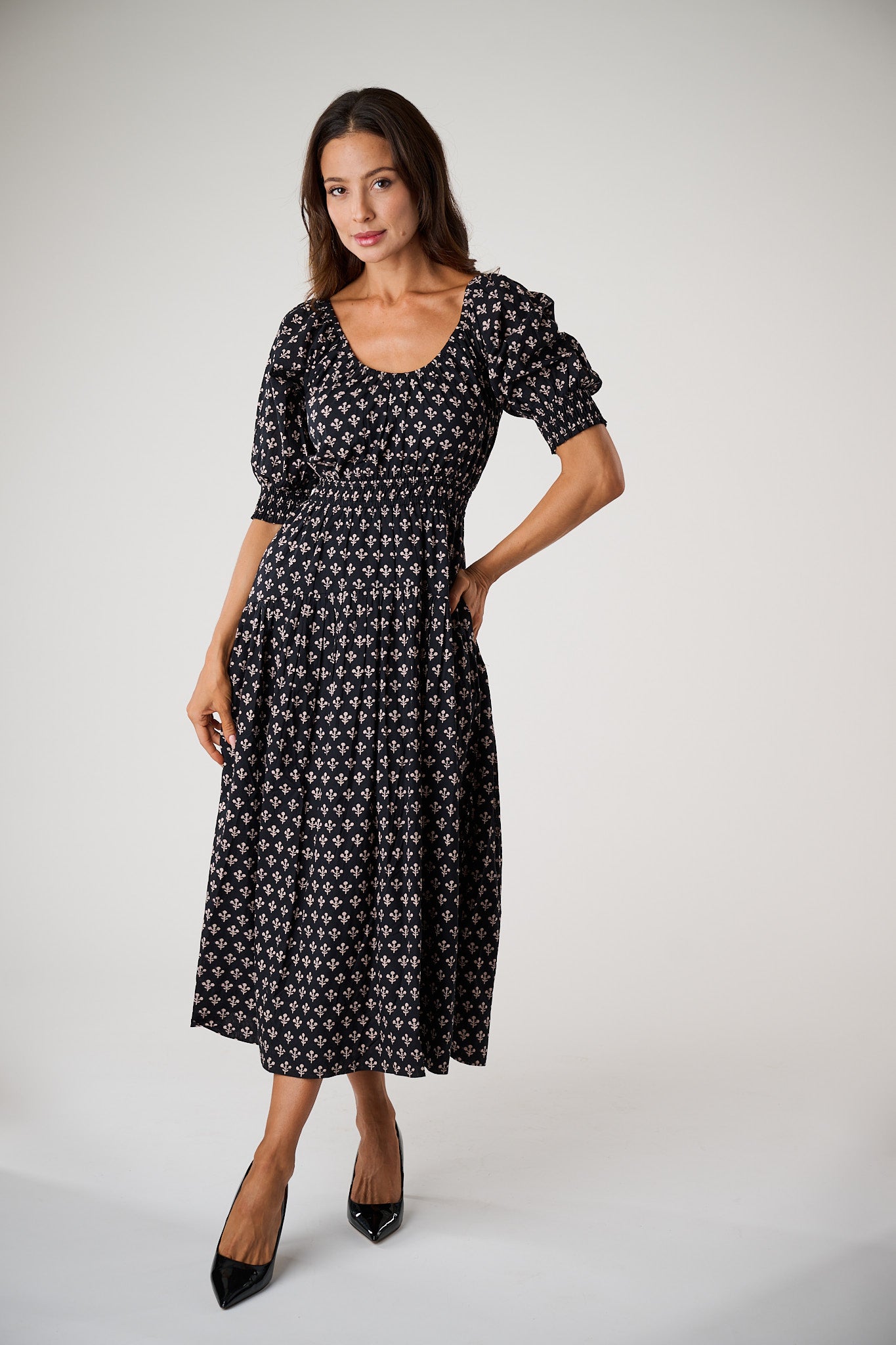 Abby Dress - Black Marea Flower