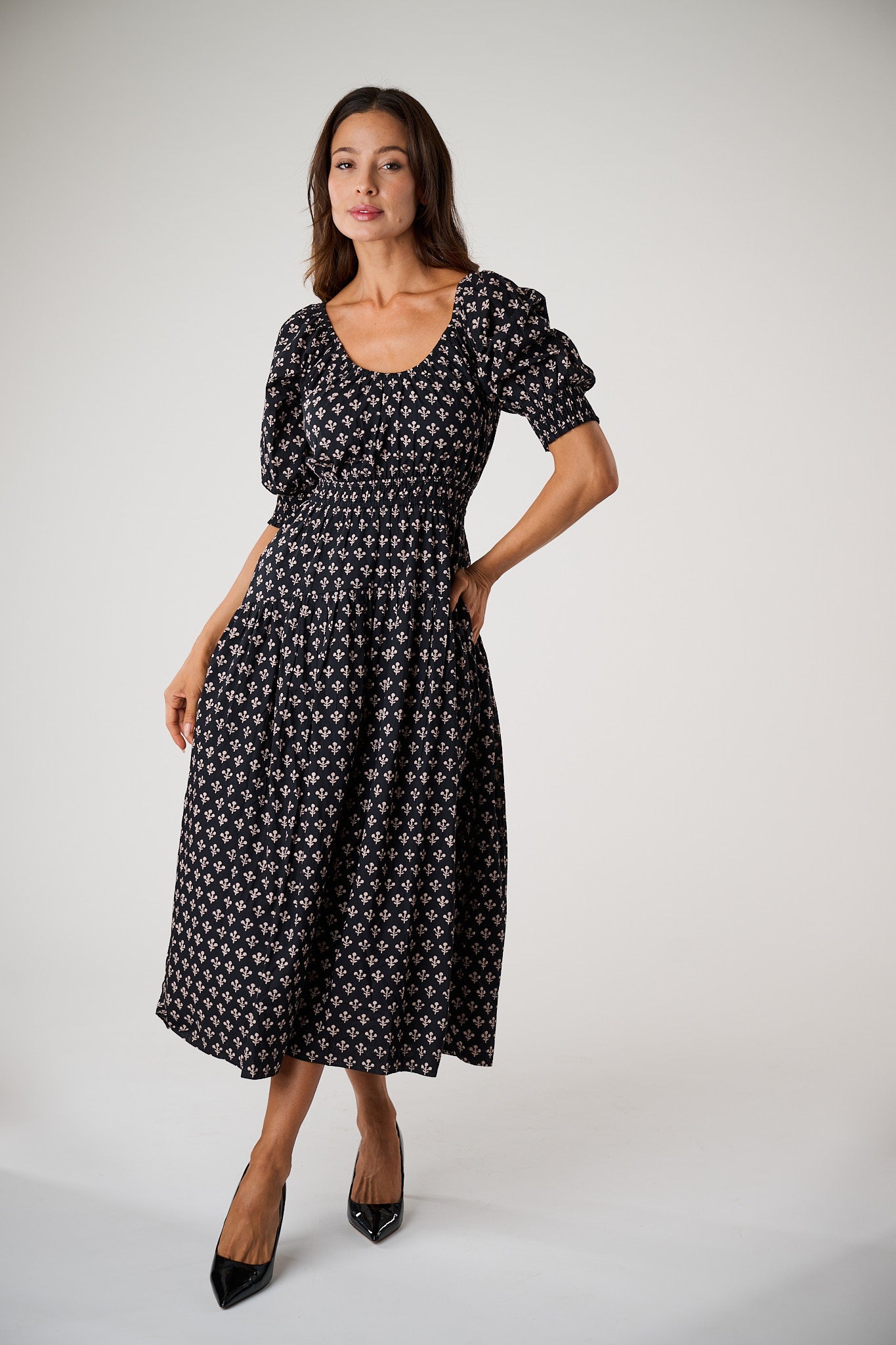 Abby Dress - Black Marea Flower