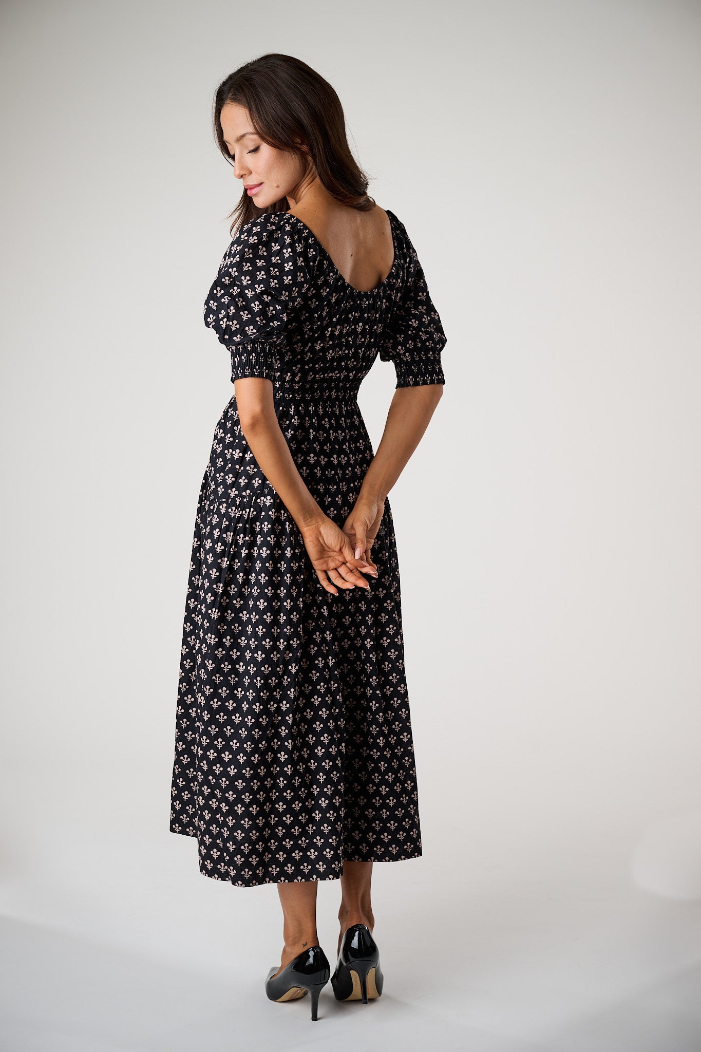 Abby Dress - Black Marea Flower