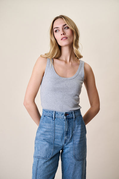Pointelle Tank - Grey – Marea by Liz Joy