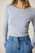 Pointelle Long Sleeve Crewneck - Grey