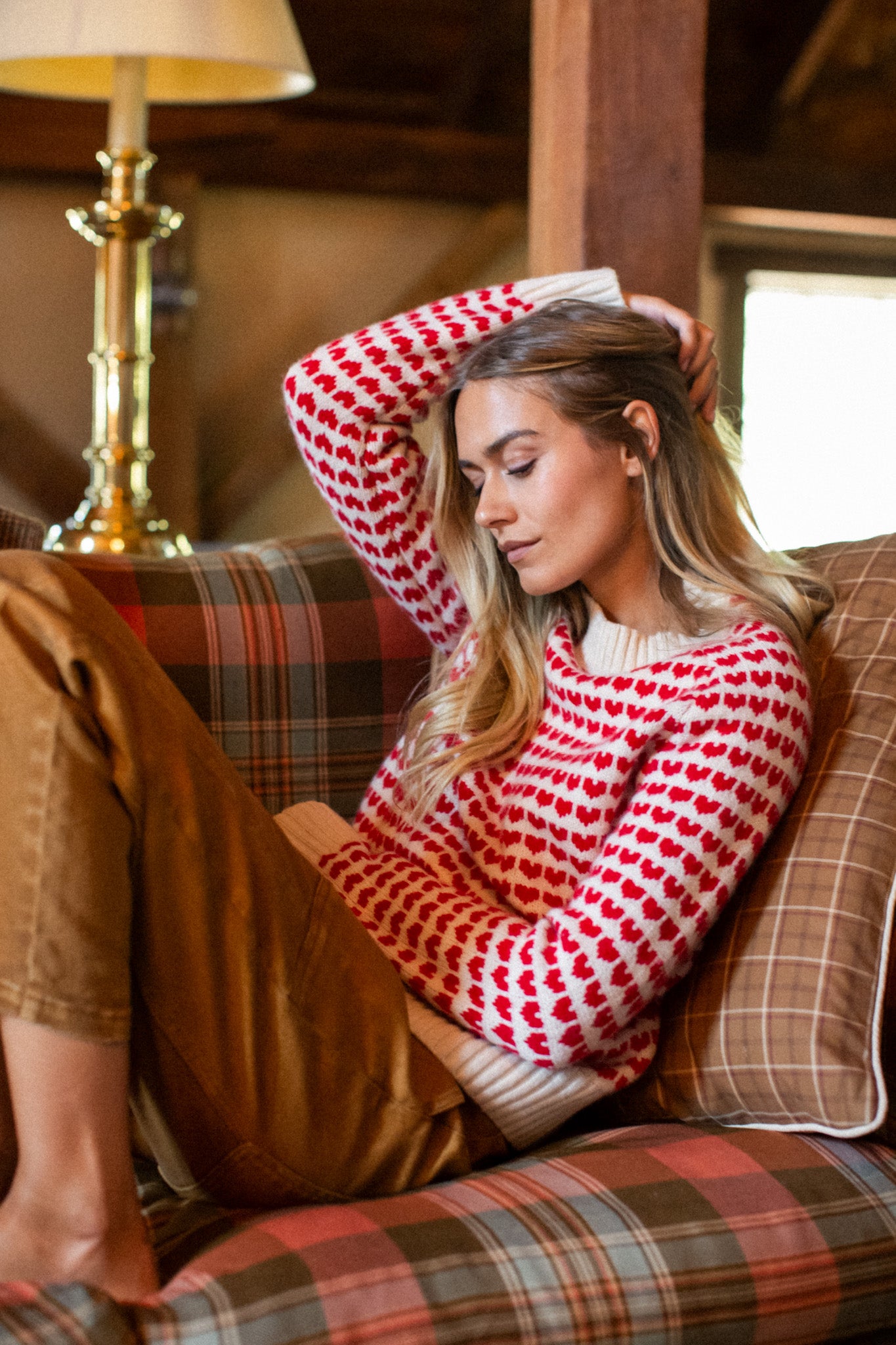 Pre-Order (est 2/24 ship date) - Heart Sweater - Ivory/Red