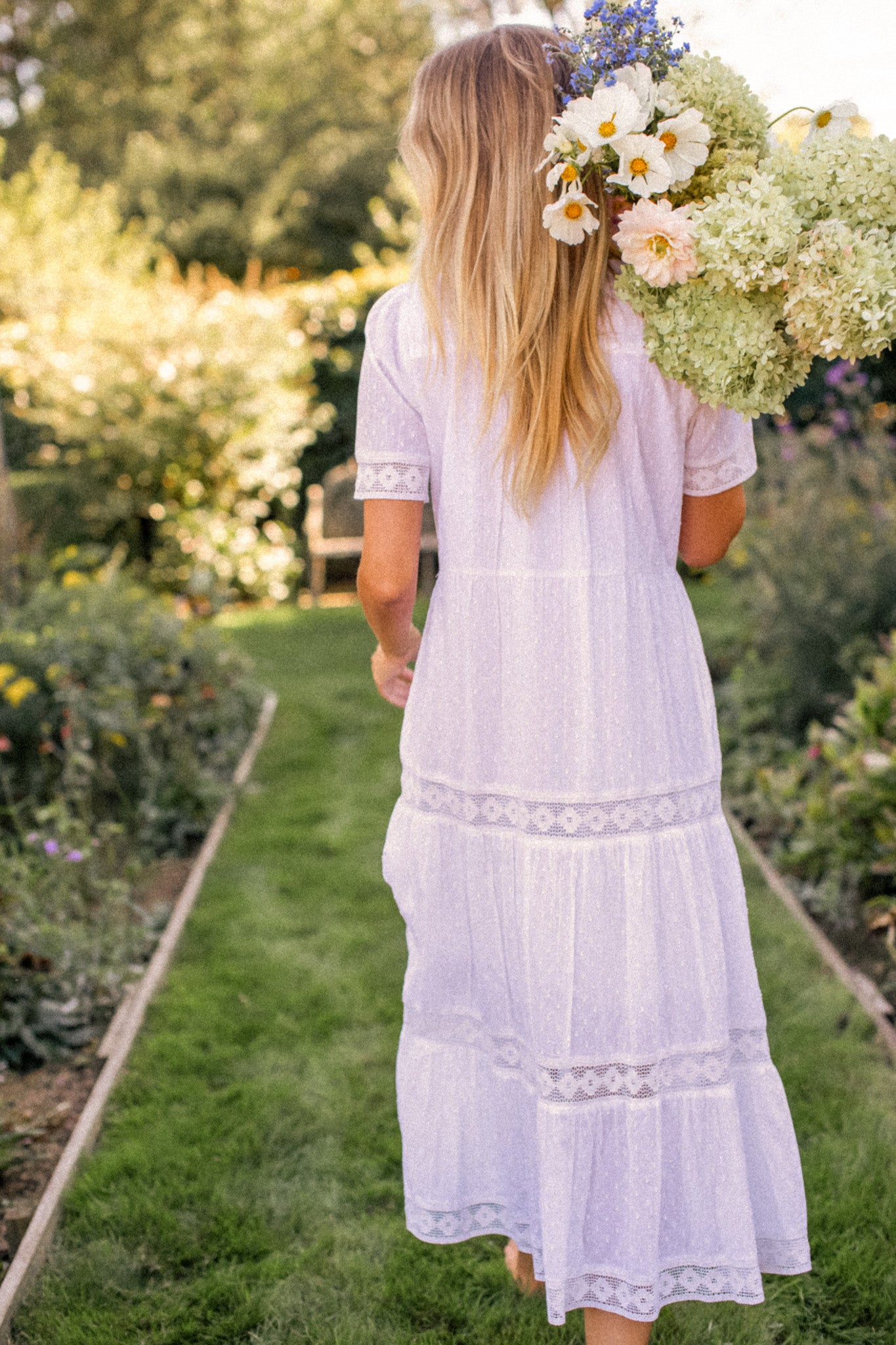 Eve Dress - White Dobby