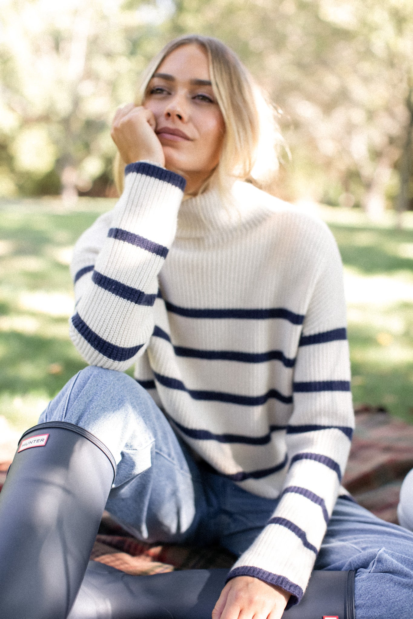 Martine Sweater - Ivory/Navy Stripe