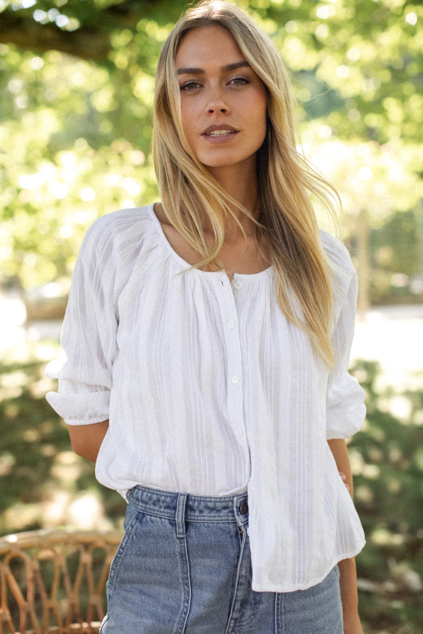 Sophie Top - White Dobby