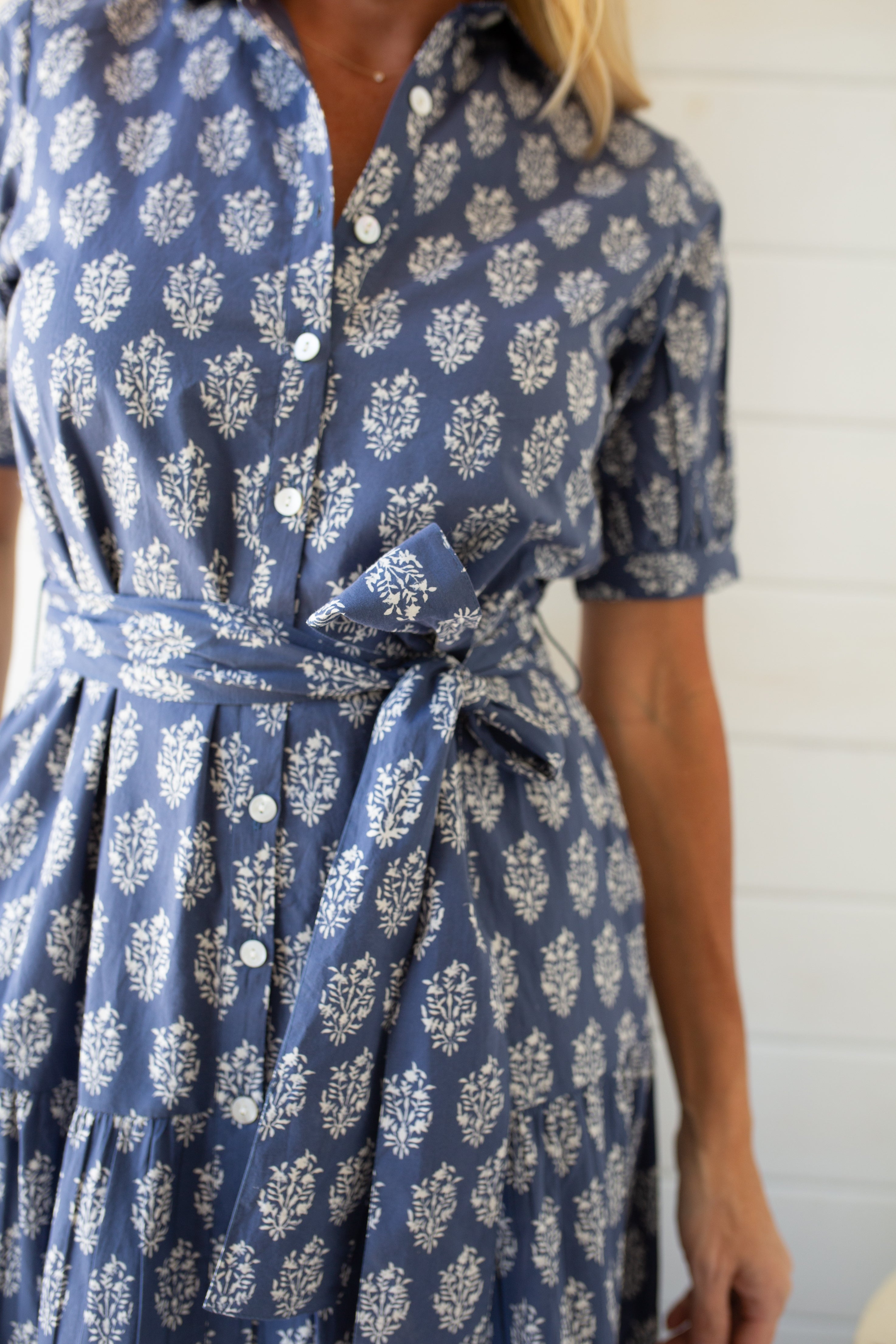Short Sleeve Maxi Dress - Blue Indigo