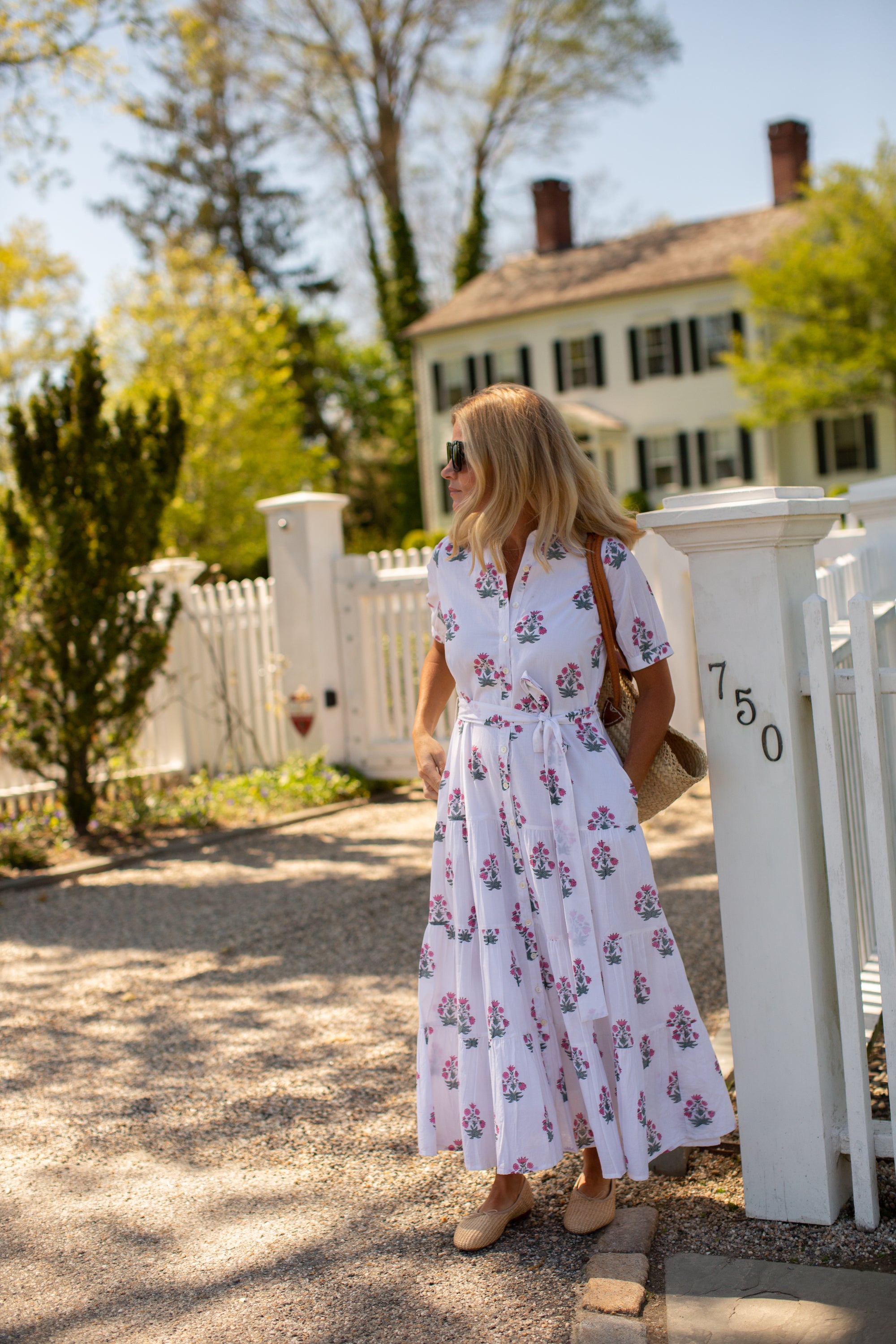 Short Sleeve Maxi Dress - Beach Rose Floral