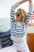 Lake Sweater - Ivory/Tidal Blue Stripe