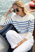 Lake Sweater - White/Tidal Blue