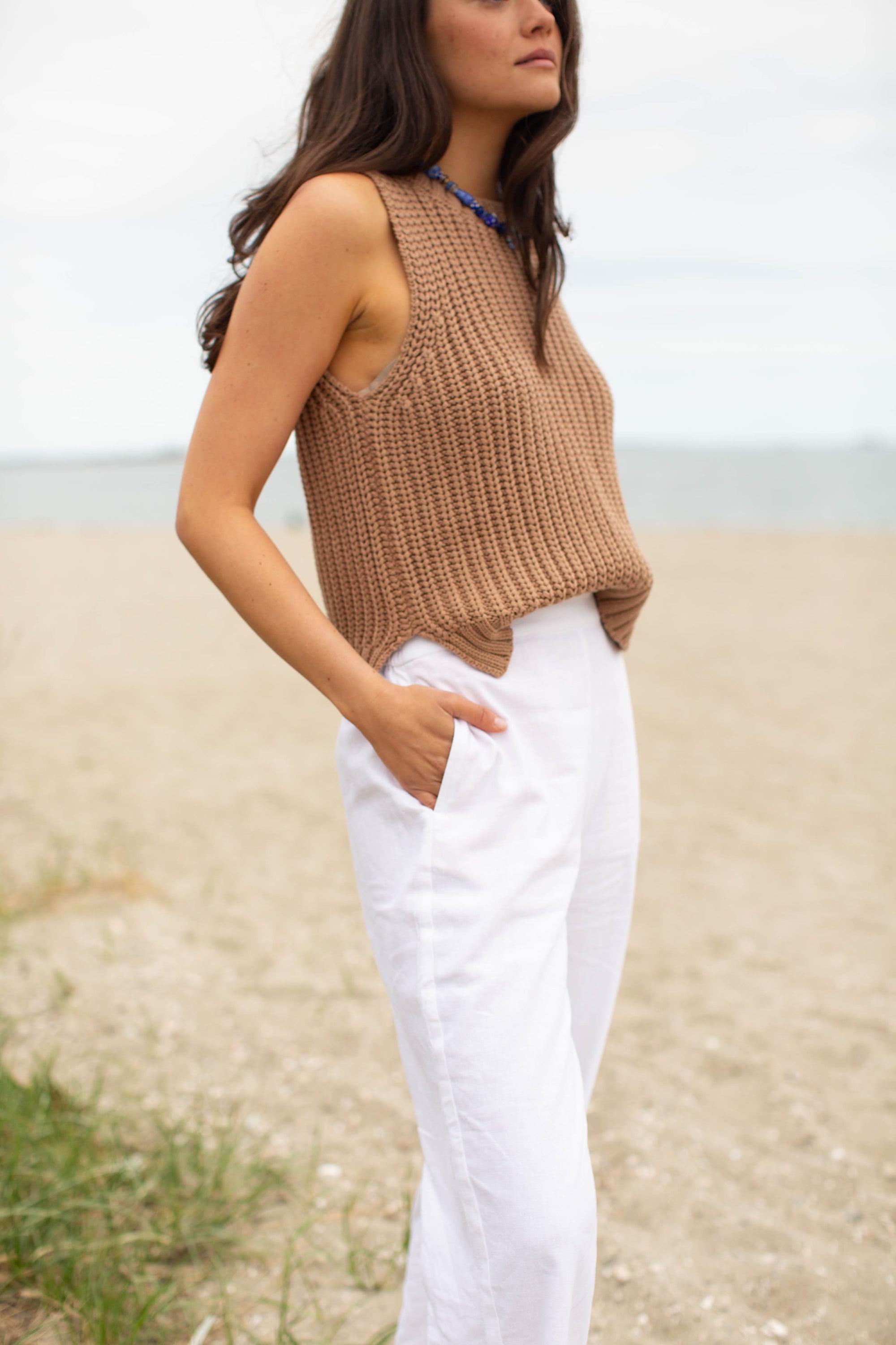 Leah Pant - White Linen