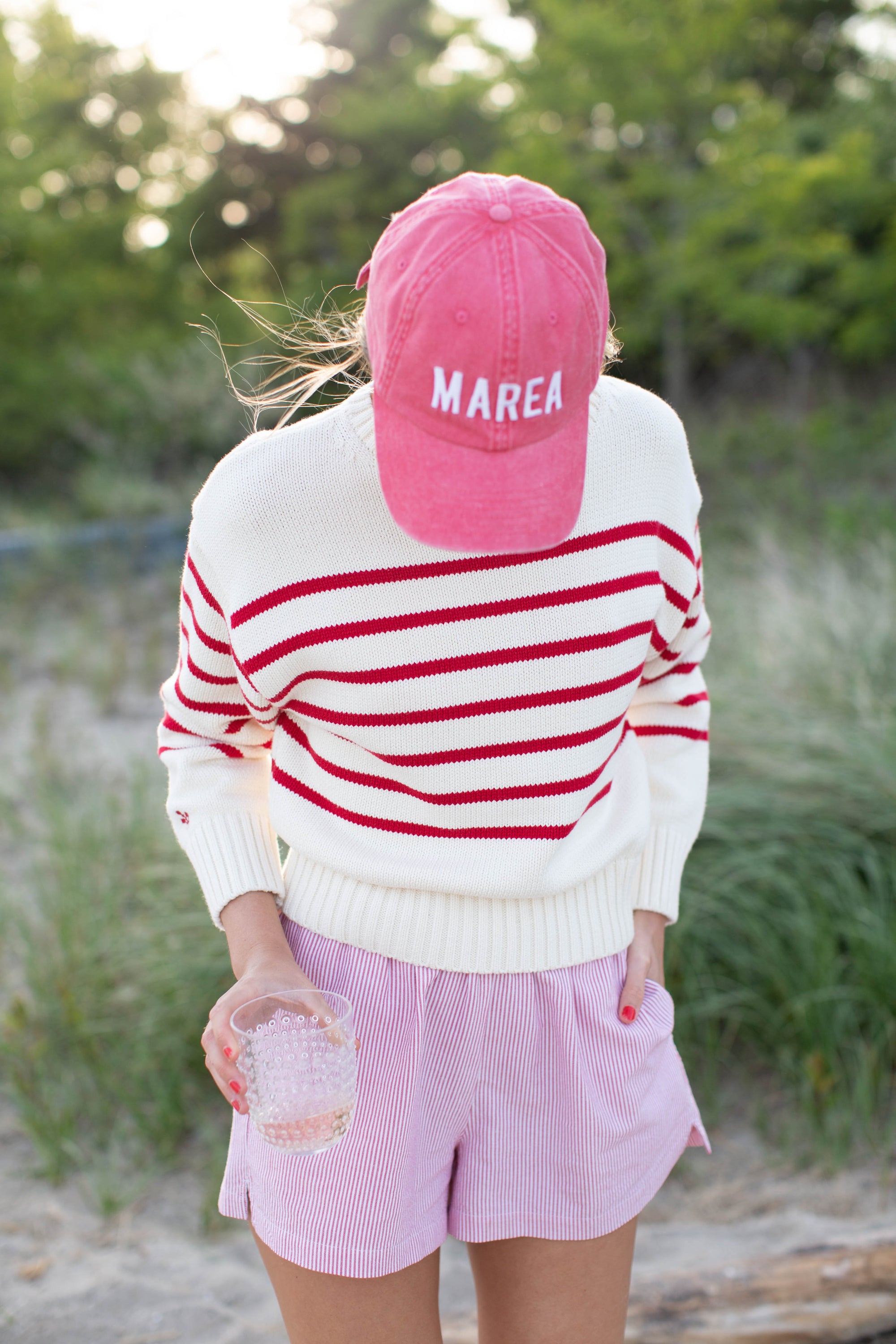 Lake Sweater - Ivory/Red Stripe