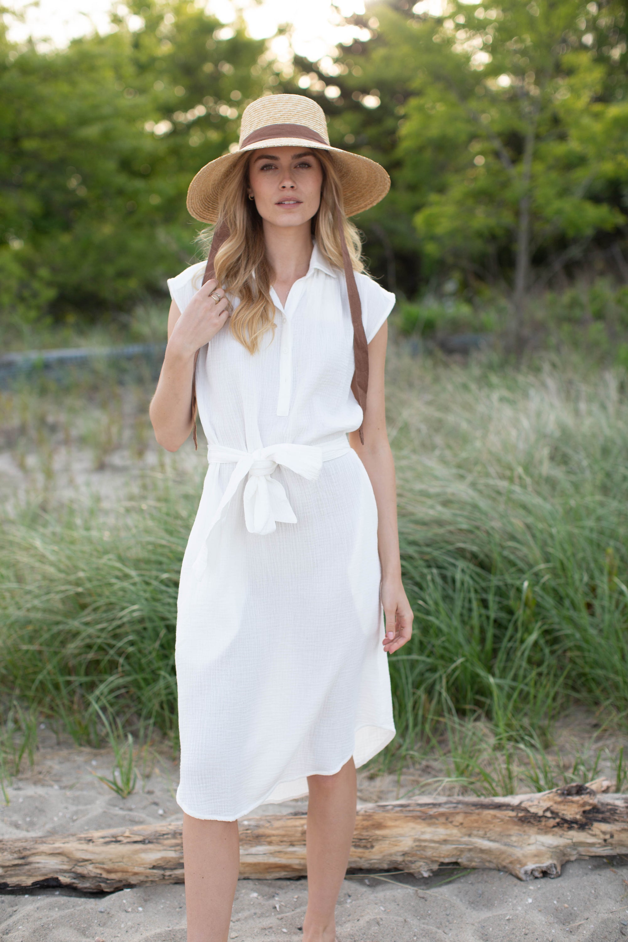 Joanne Dress - White Gauze Marea by Liz Joy Joanne Dress - White Gauze Marea by Liz Joy