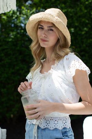 Erin Eyelet Top - White