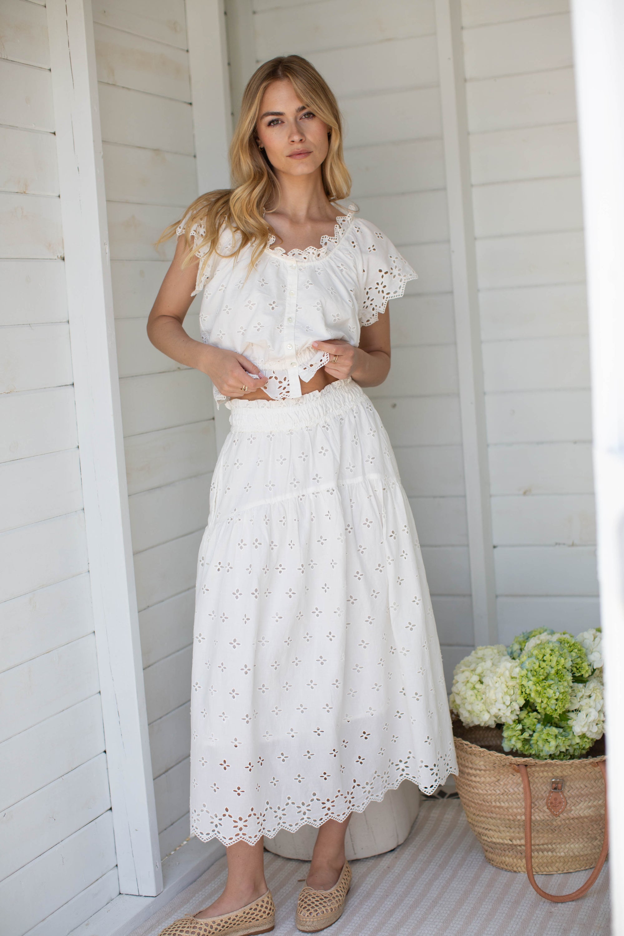 Louisa Skirt - White Eyelet