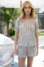 Ava Shorts - Dune Gingham
