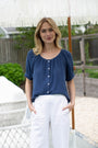 Everly Gauze Top - Indigo